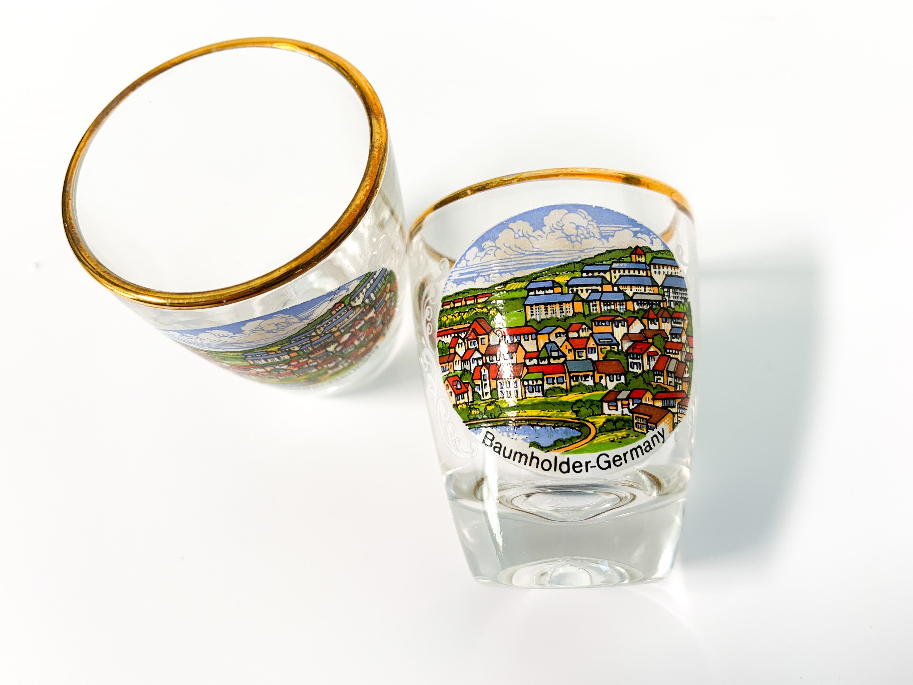 Vintage 5 Pc Barware Bochling Germany Glasses w/ Ashtray E & A