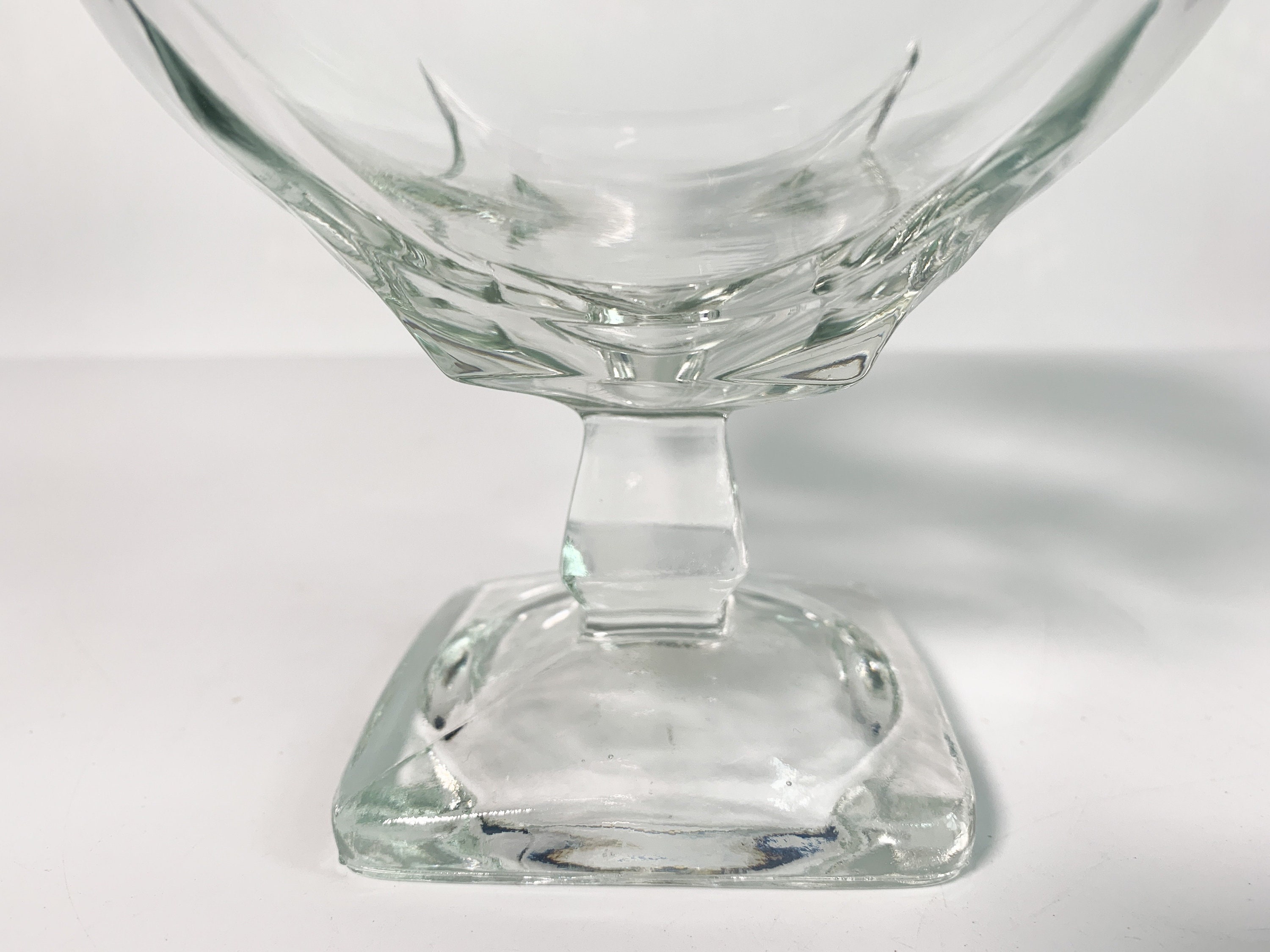 Vintage Hazel Ware Simplicity Clear Glass Lidded Candy Dish Pressed Glass Pedestal Candy Jar