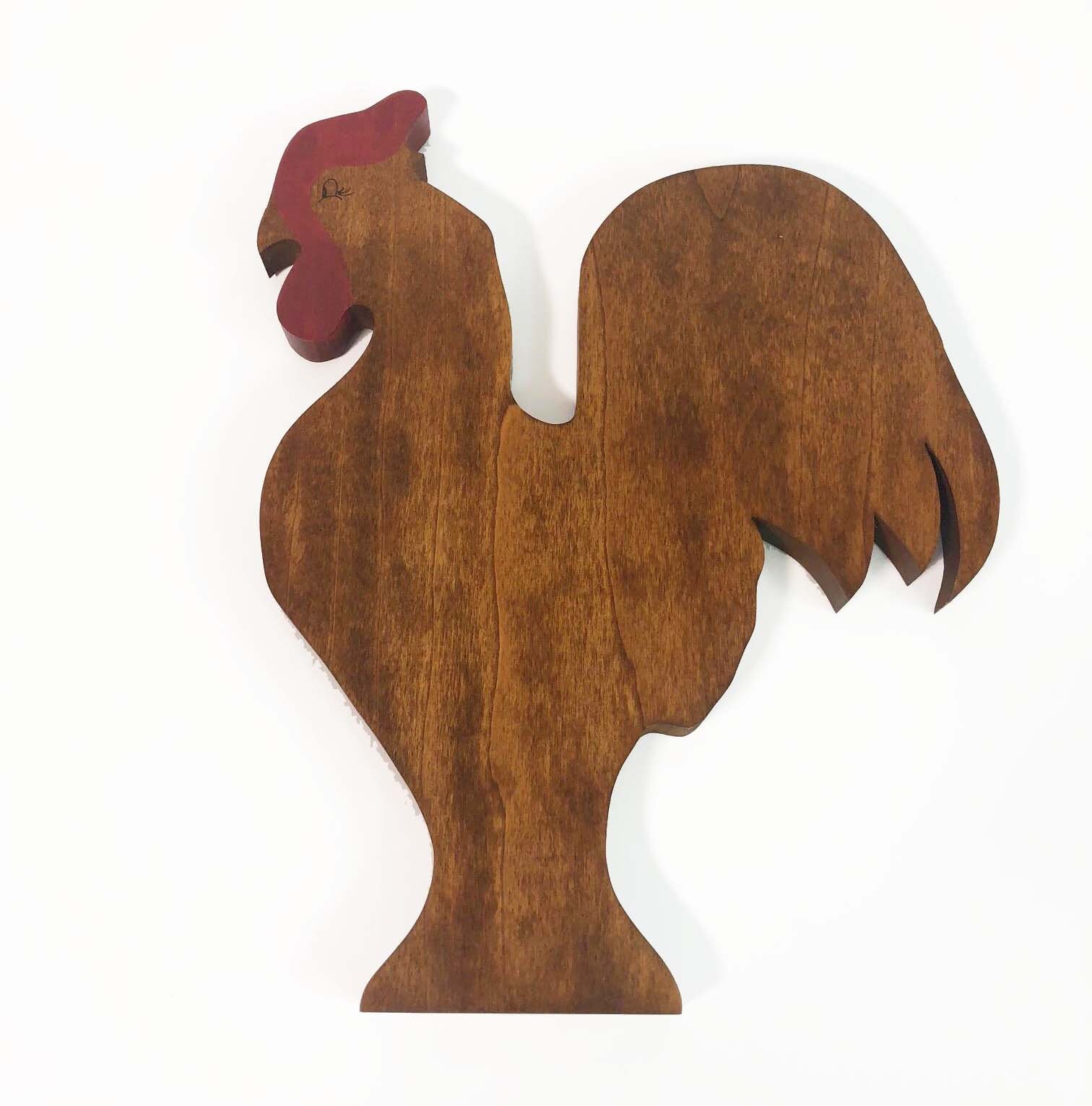Vintage Wood Rooster Chicken Wall Hanging Home Decor Wood Shabby or