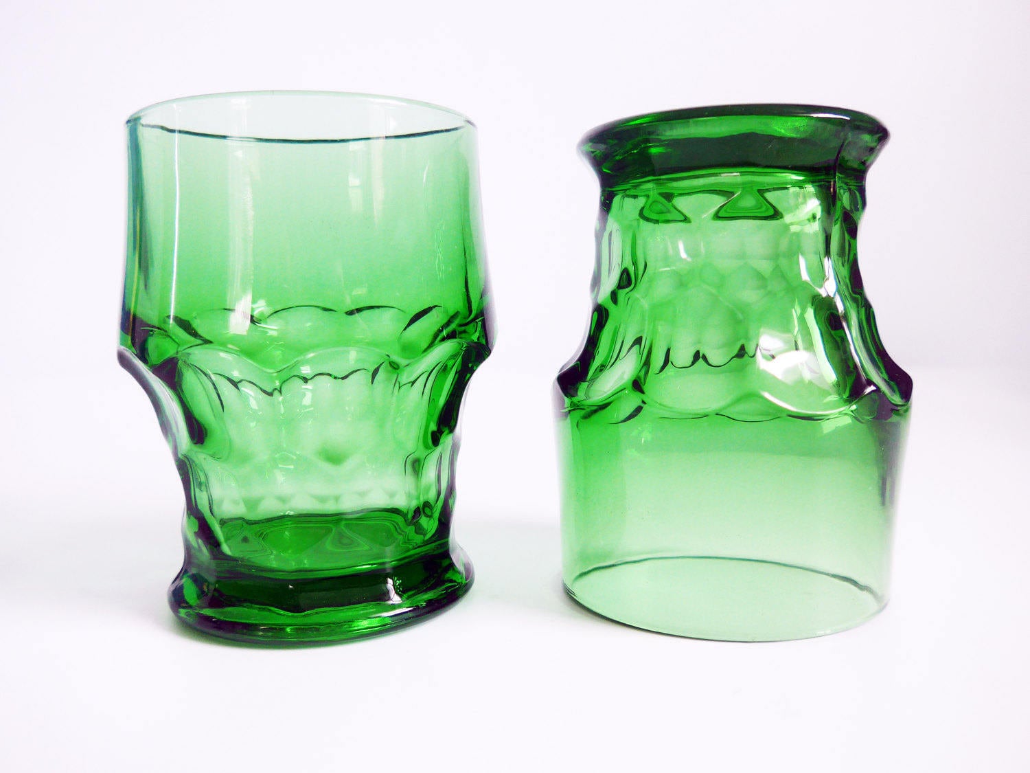 green drinking glasses vintage