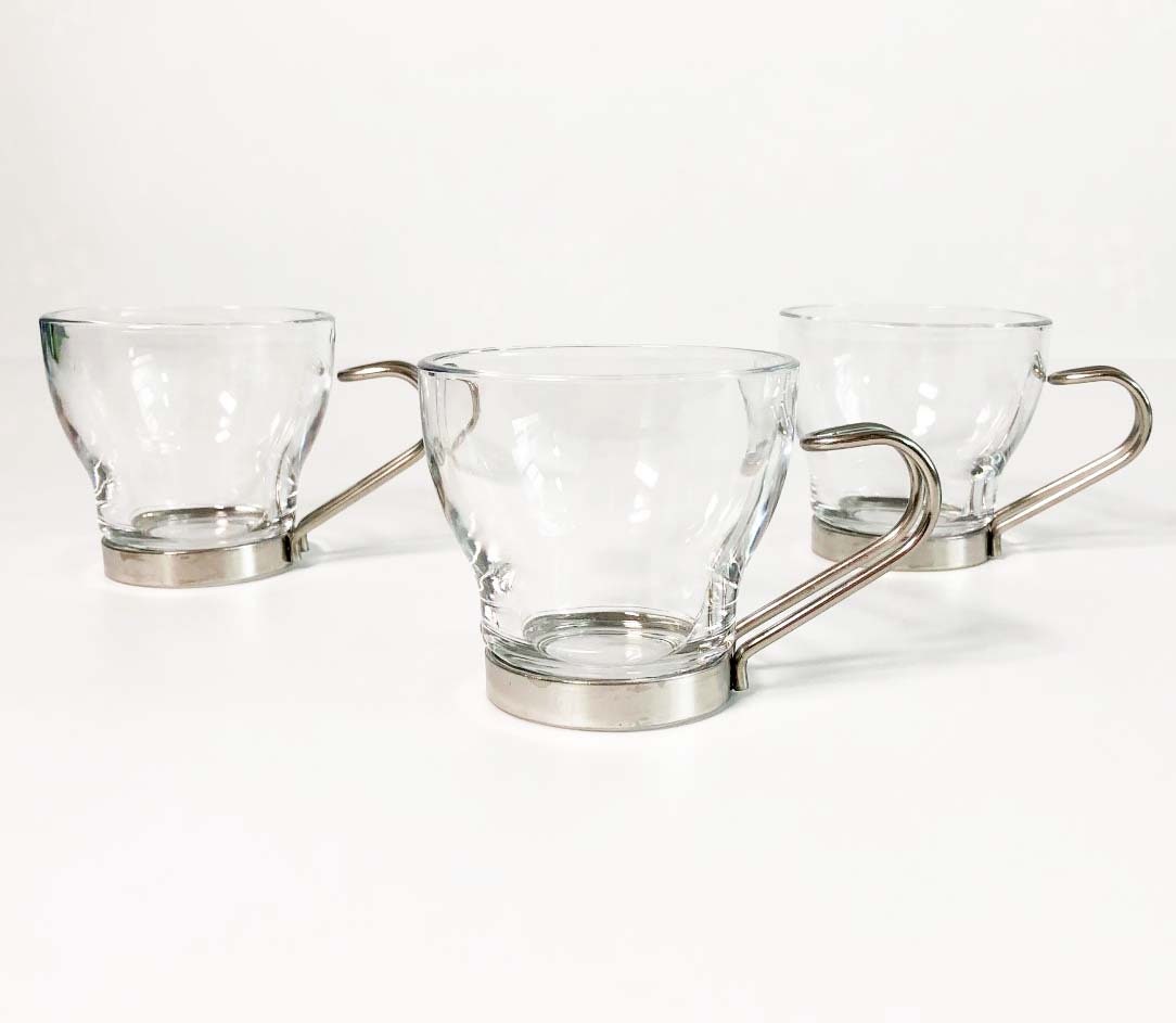 Vintage Vitrosax Cups - Set of 6 Glass Espresso Demitasse Mugs