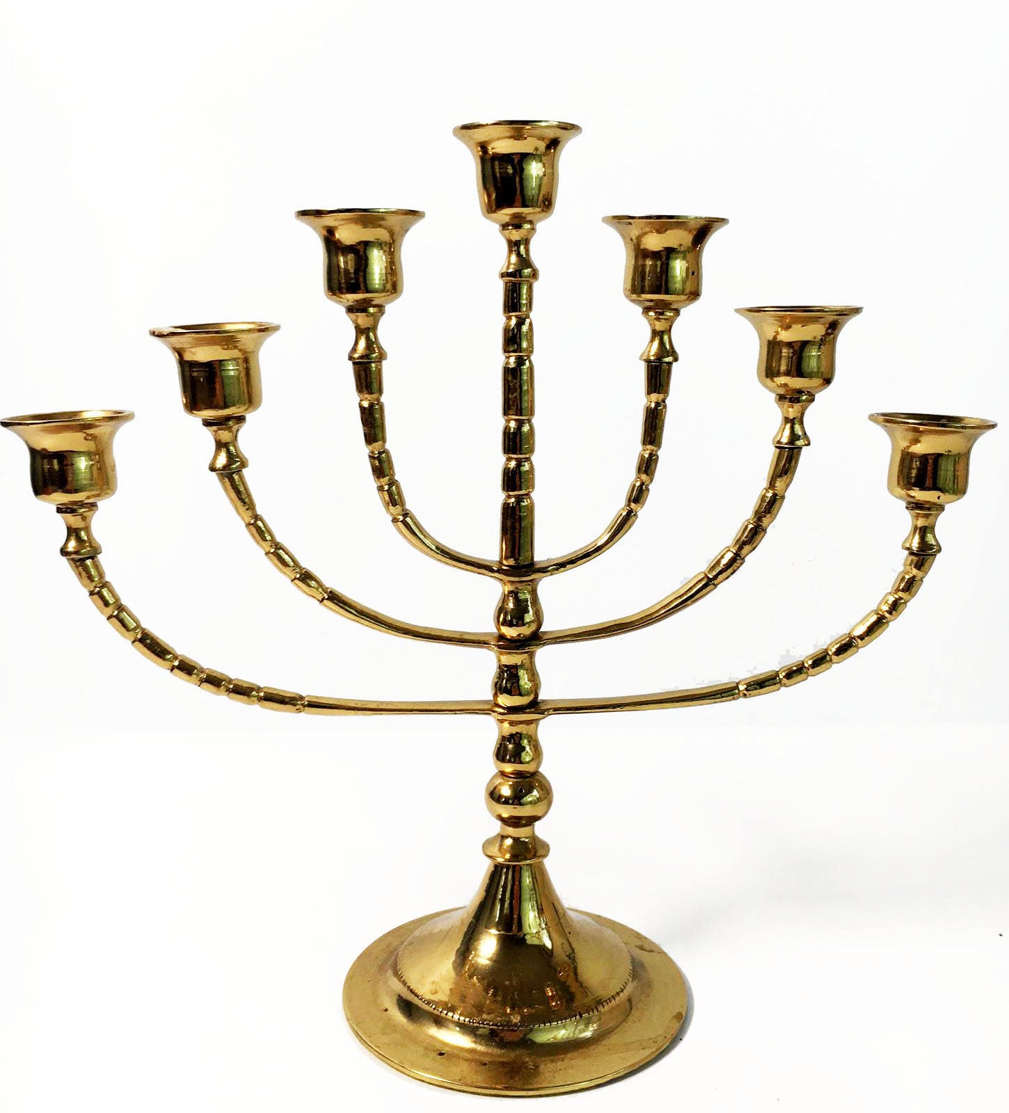 Vintage Pair of Brass Candle Holders Set of 2 7 Arm Candleabra