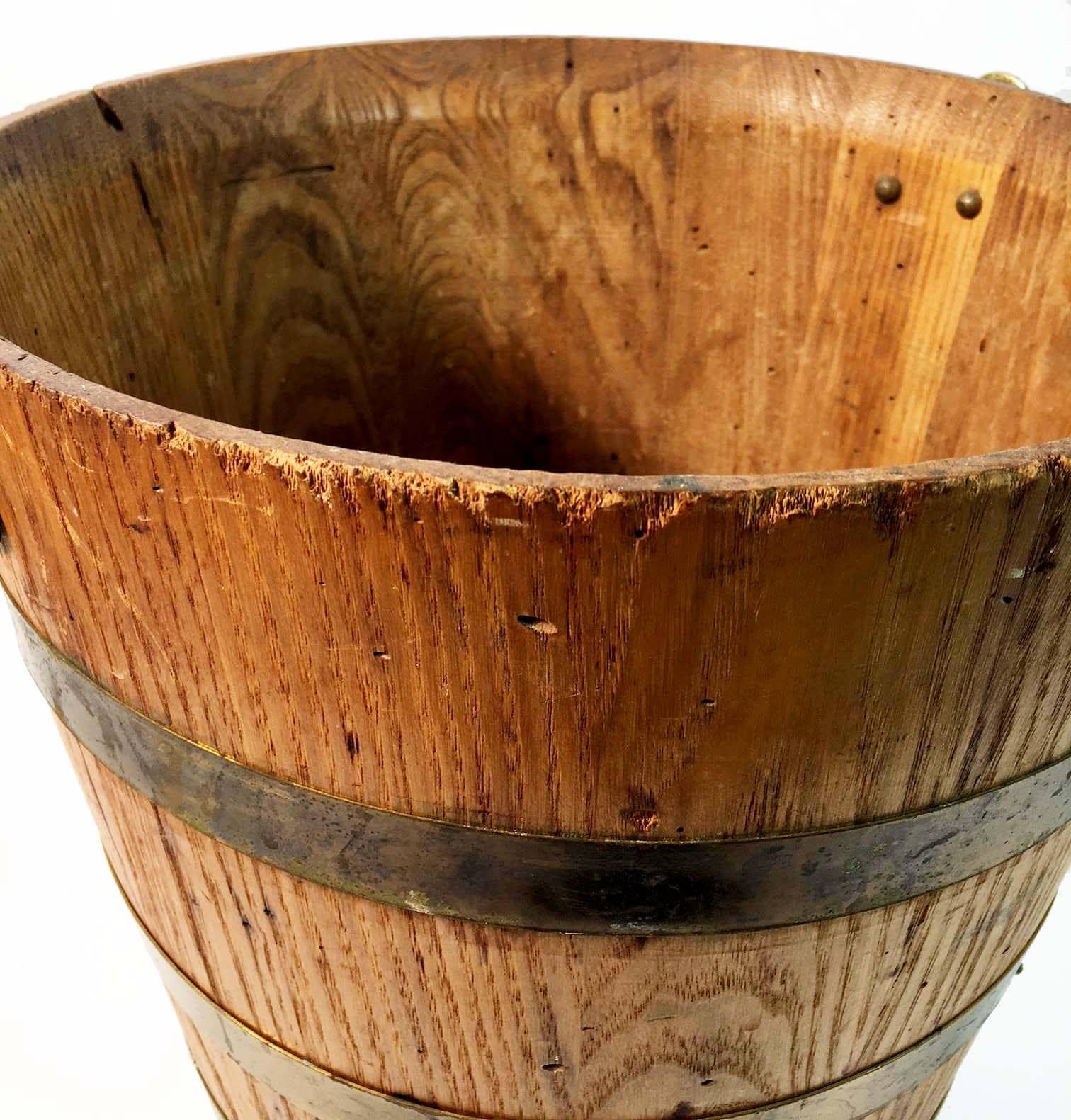 Vintage Rustic Woodenware Wood Bucket / Pail Farmhouse Decor Vintage
