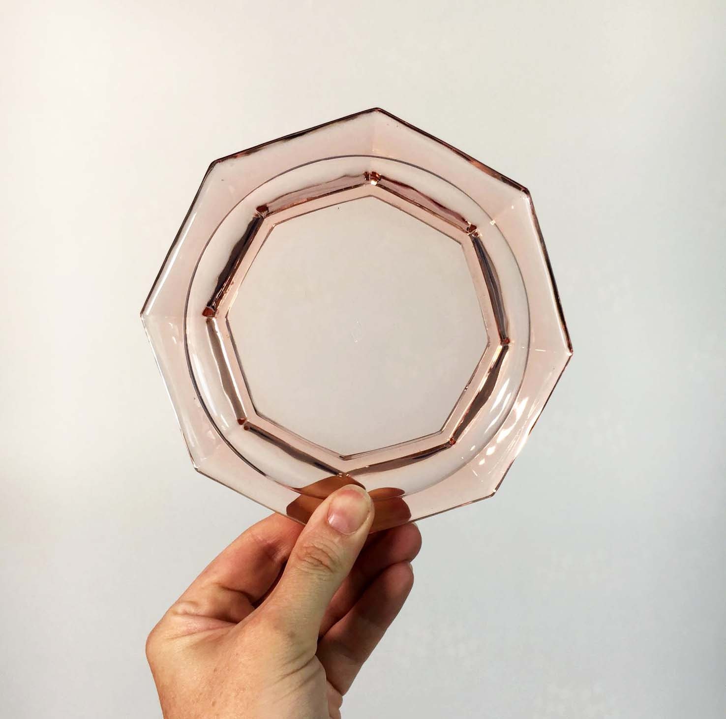 Blush Pink Depression Glass Ashtray by Heisey Vintage Depression