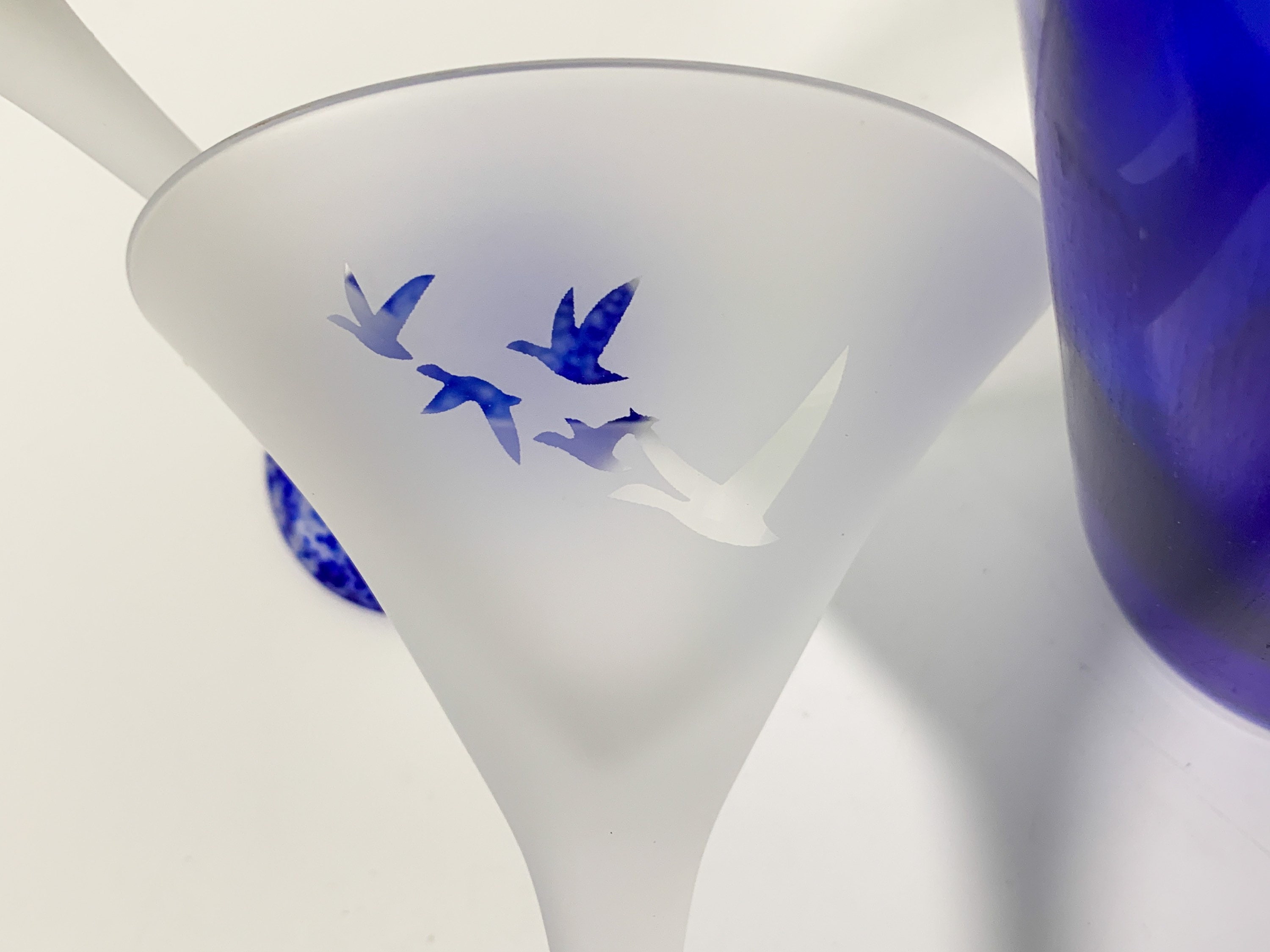 Vintage Pair of 2 Grey Goose Vodka / Cocktail / Martini Glasses