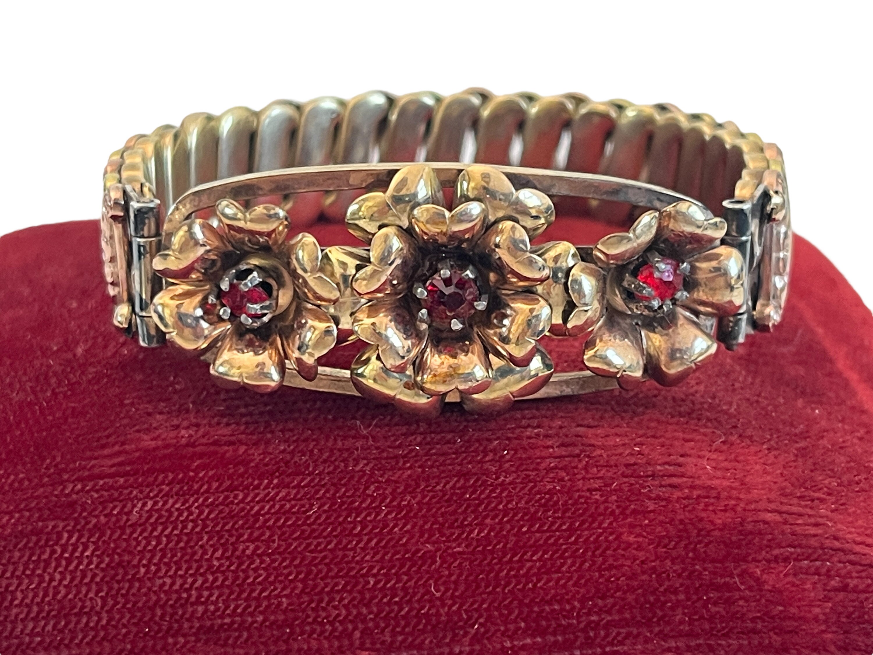 Bright Bohemian Garnet Pavé bracelet circa 1870 – Curio Incorporated