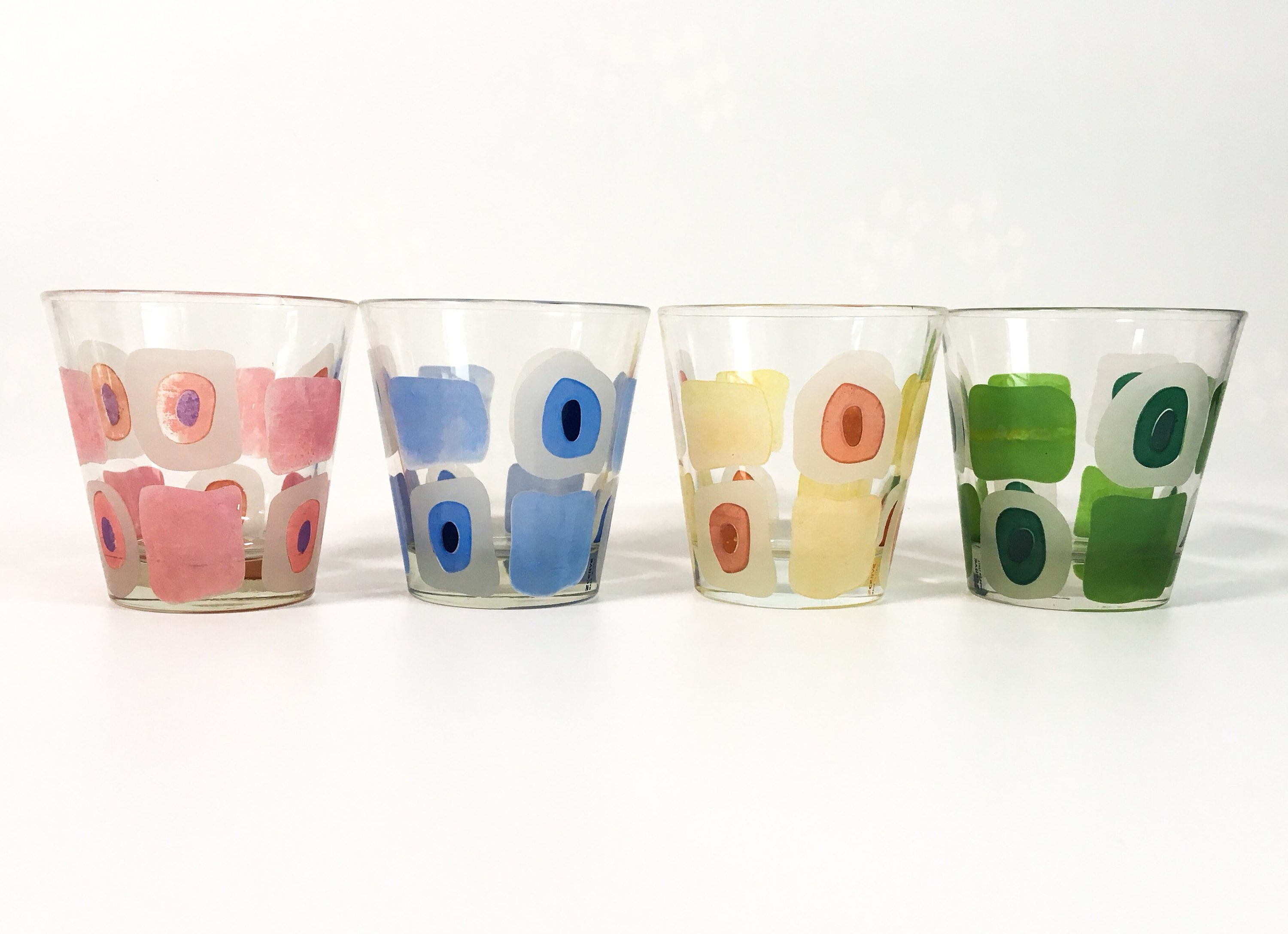 Vintage Set of 4 Cerve Cocktail Glasses Atomic Barware Glasses