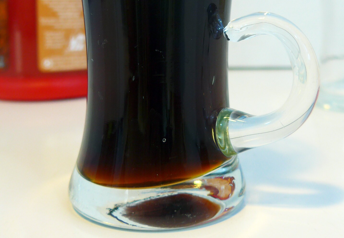 Vintage Pair Handblown Espresso Mugs Glass Set of 2 Demitasse Glasses