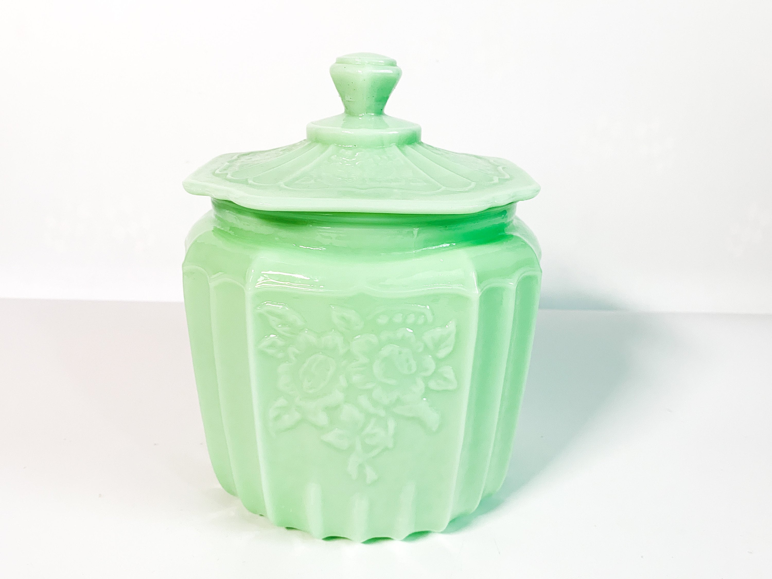 Vintage Mayfair by Anchor Hocking Jadeite Light Green Milk Glass Cookie