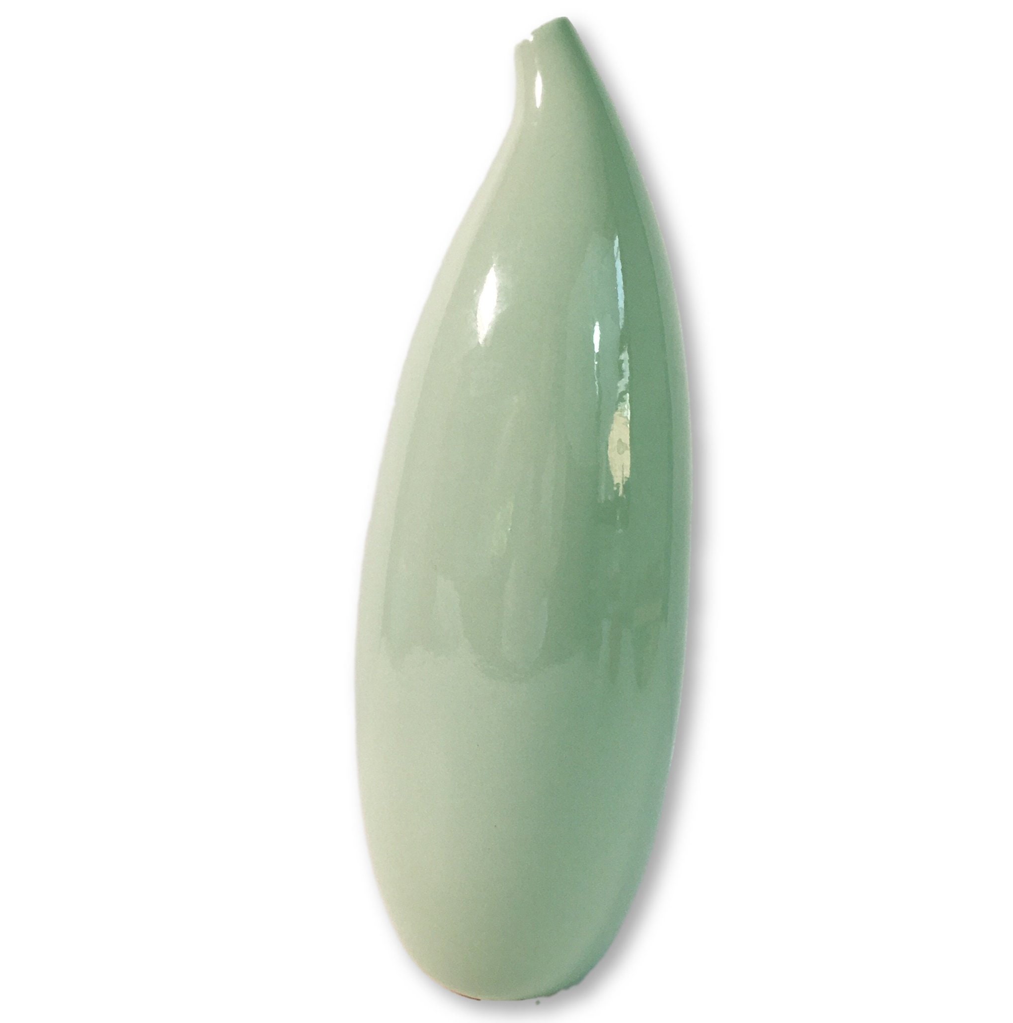 Vintage Mid Century Mod Vase Tall Light Green Boho Funky Home