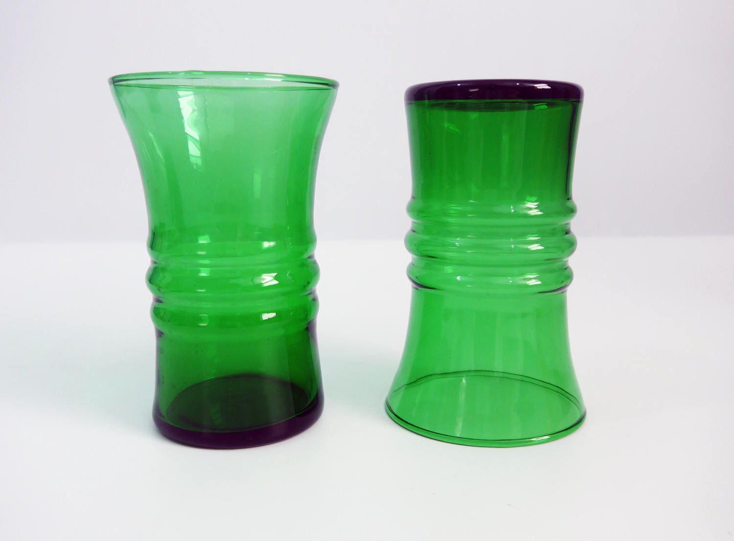 green drinking glasses vintage