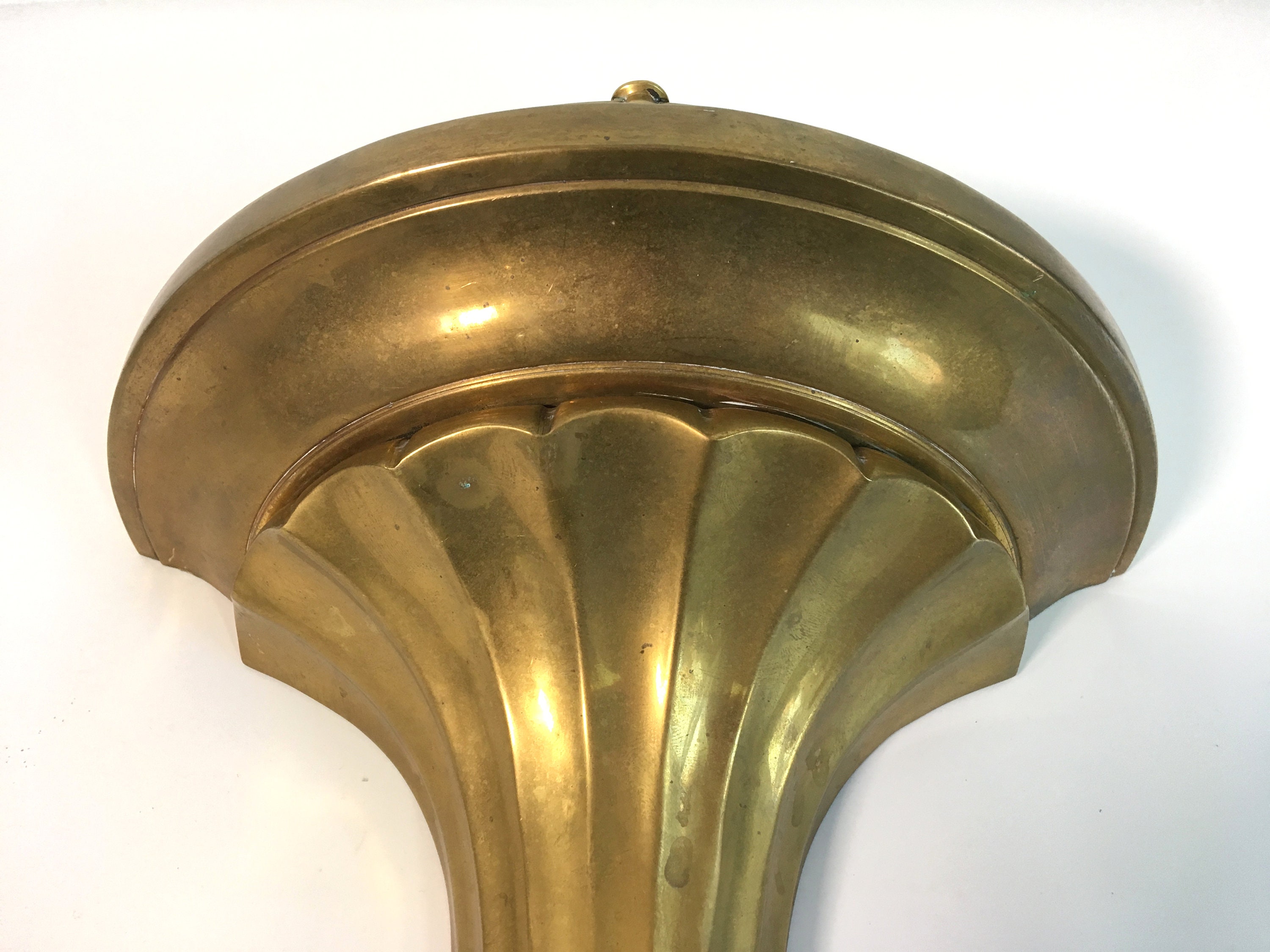 Vintage Brass Wall Shelf - Ornate Large Hollywood Regency ...