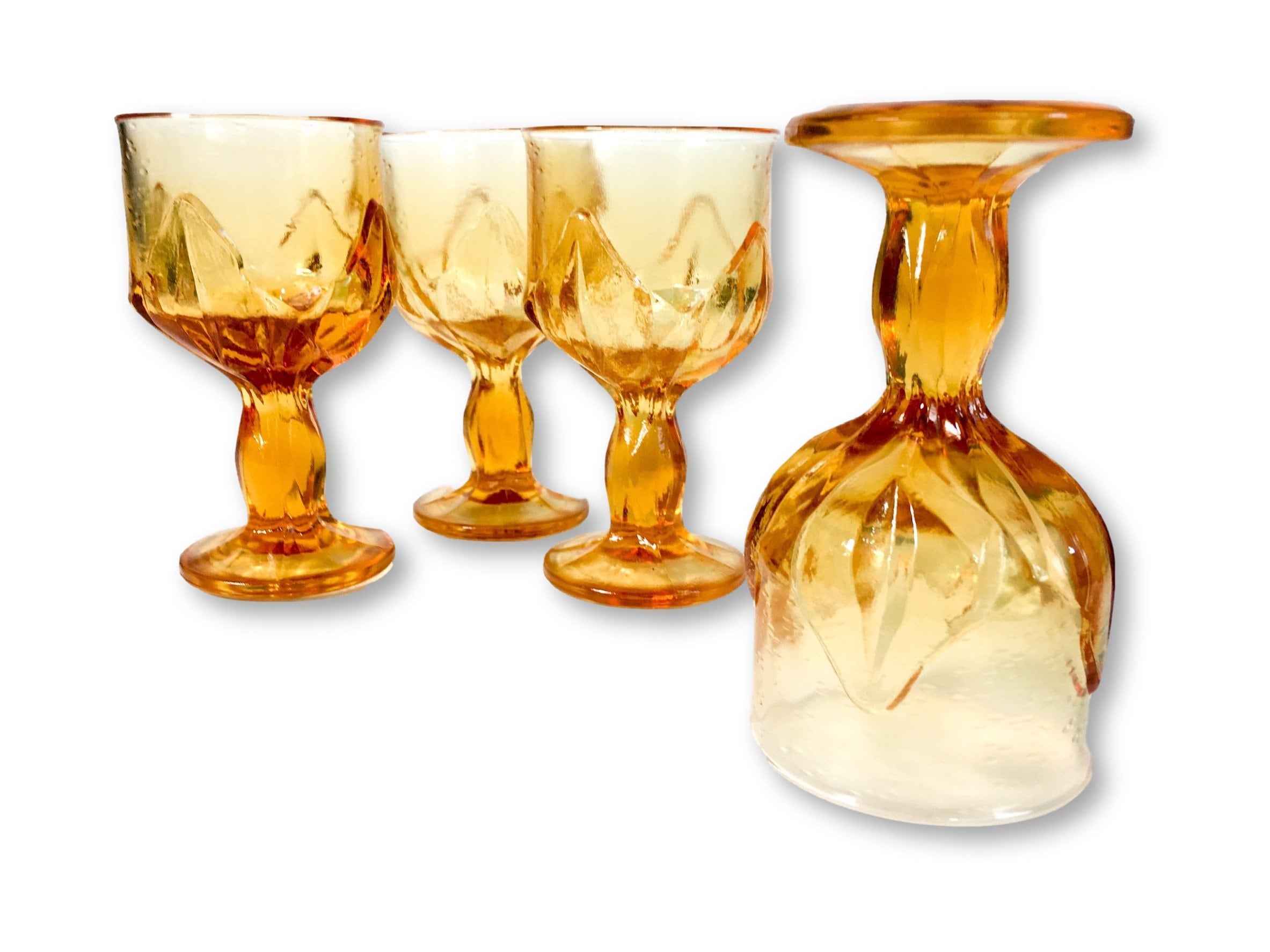 Vintage orange glass goblet