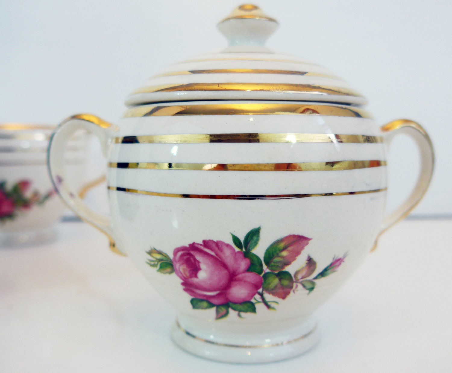 Vintage Mount Vernon by Salem China Co. Creamer and Sugar Bowl Set