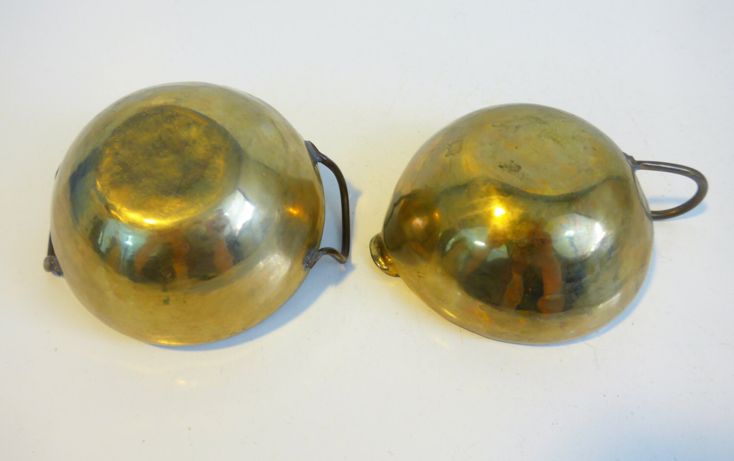 Vintage Solid Brass Sugar and Creamer Set Retro Unique Brass Serving Set