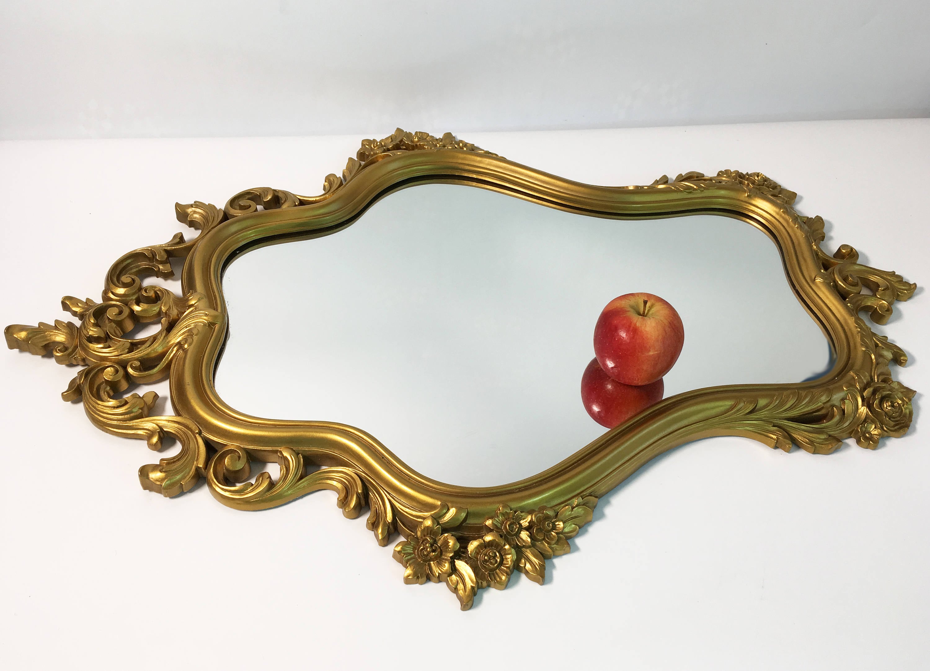 Vintage Wall Mirror Large Gold Syroco Ornate - Mid century Regency