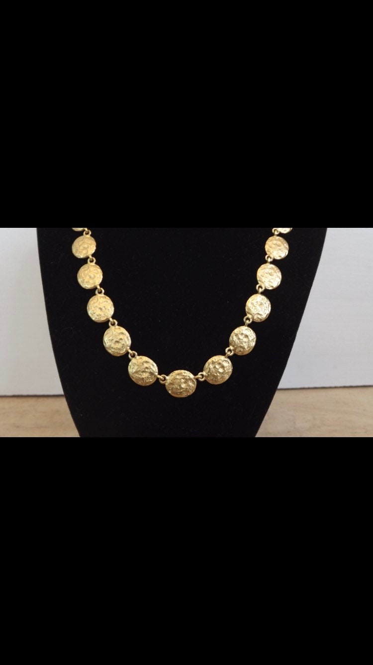 Erwin Pearl Molten Gold Multiple Disk Chain Necklace - Single Strand