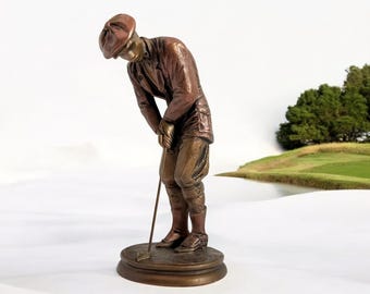 Vintage Statue AUSTIN PRODUCTIONS Sculpture Golfer "Hampton Green" by Alexsander Danel Retro Home Decor - Golf Sport MEMORABILIA 1992