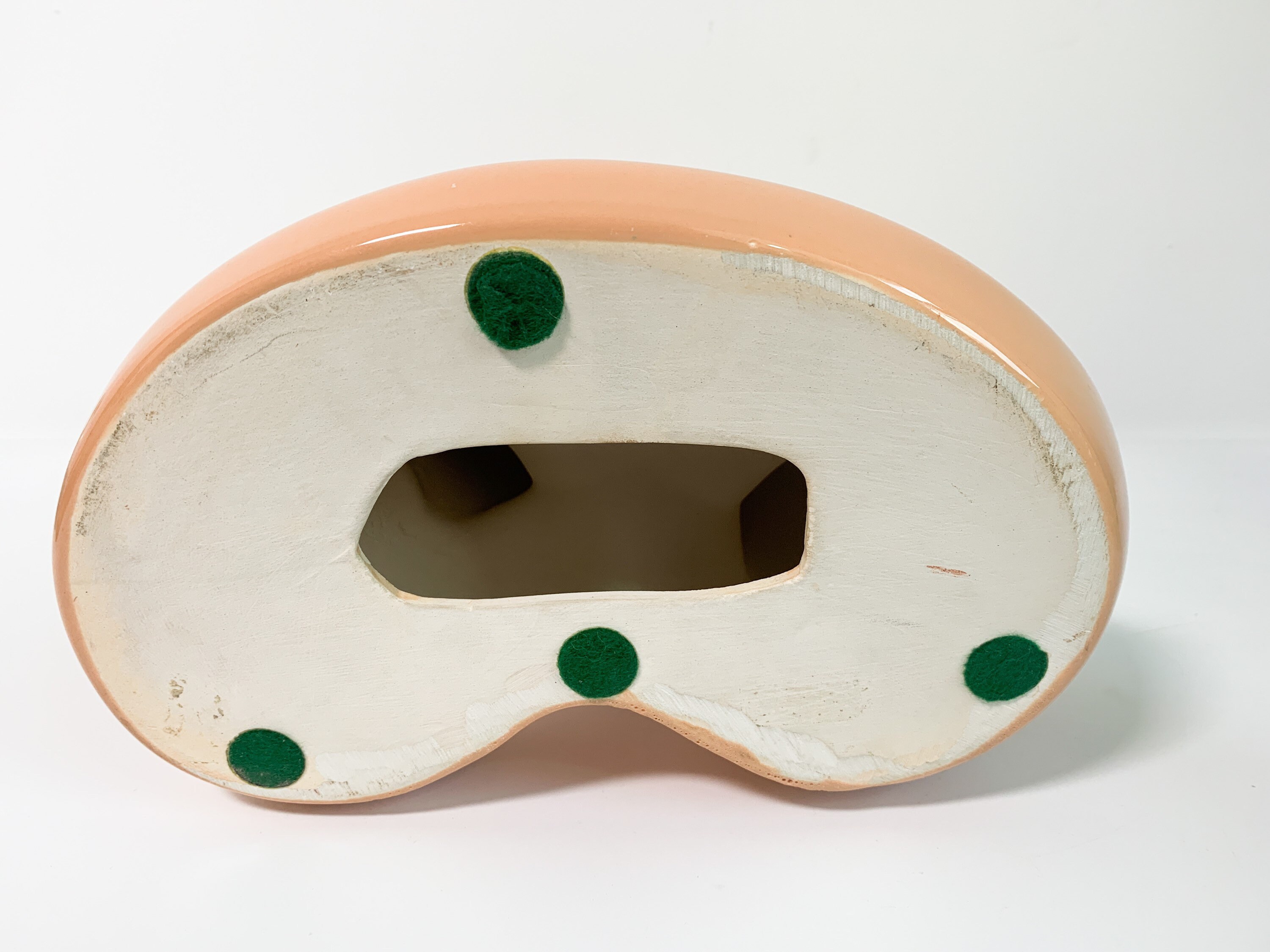 Vintage Salmon Pink Pottery Fawn Deer Statue Ceramic Mod Modern Mid