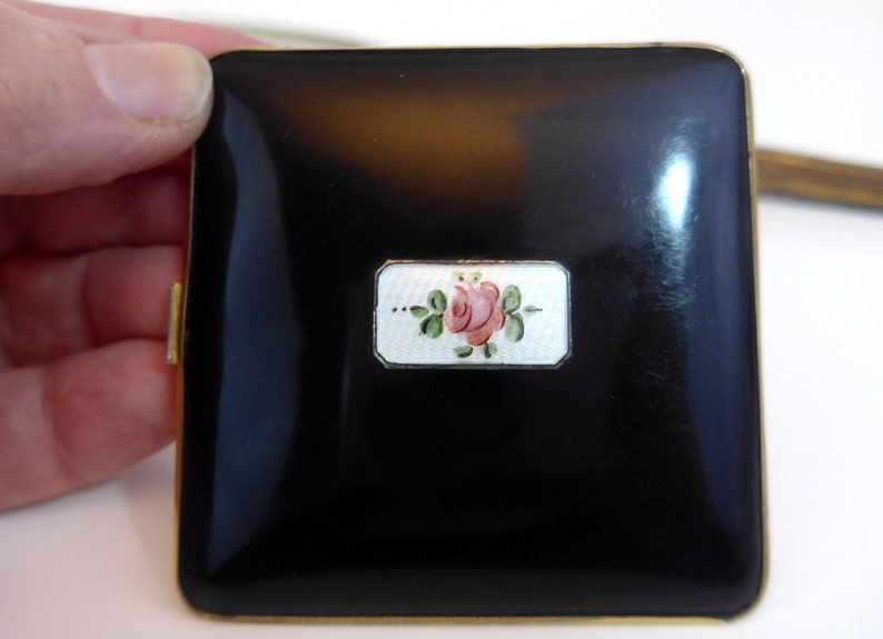 Compact Vintage Guilloche Bliss Brothers Compact 24K Gold Electr Compact Vintage Guilloche Bliss Brothers Compact 24K Gold Electr