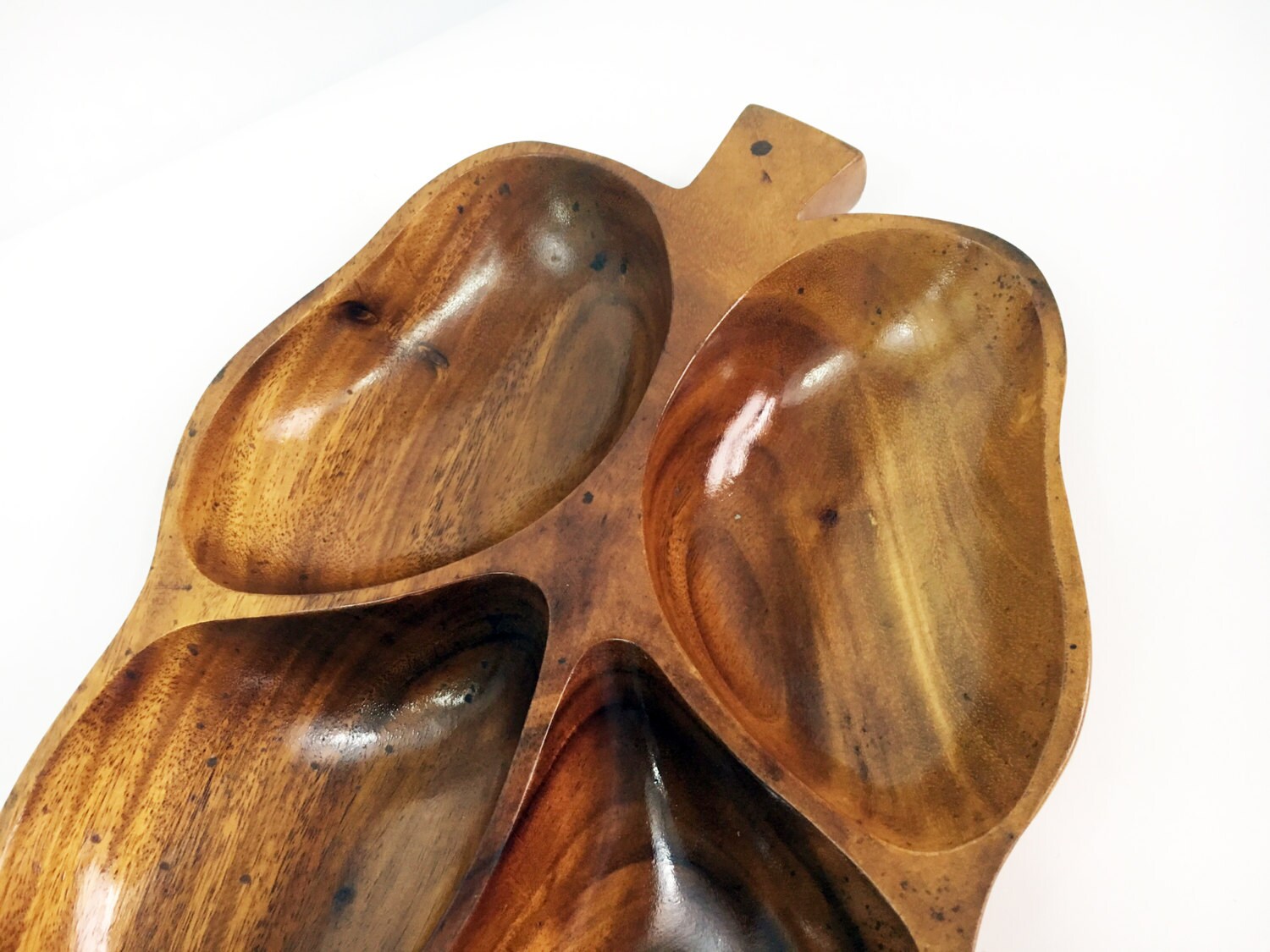 Vintage Monkeypod Monkey Pod Wood / Wooden / Carved Serving Tray Four