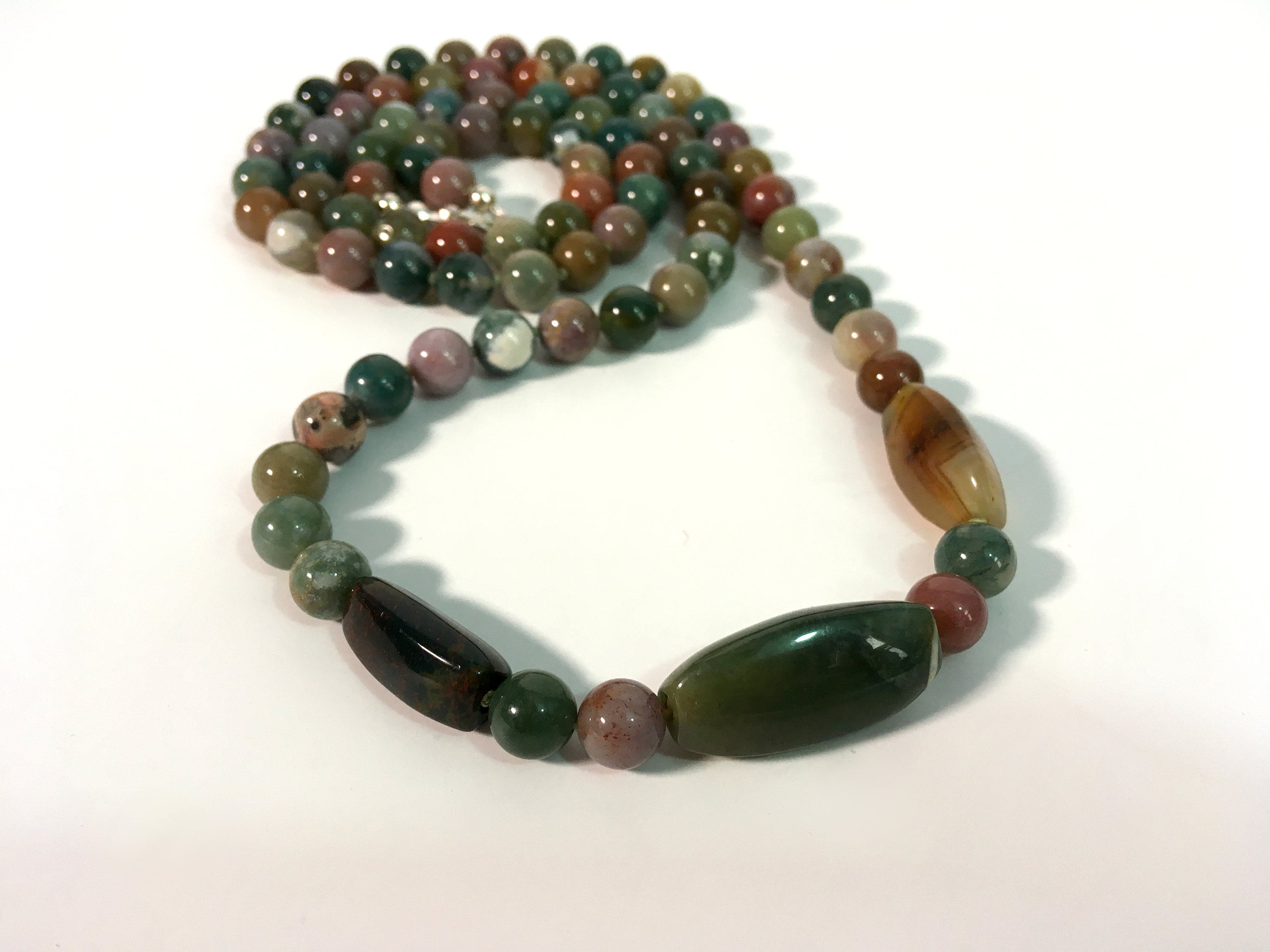 Vintage Long Multi Colored Semi Precious Stone Necklace - Vintage 32 ca ...