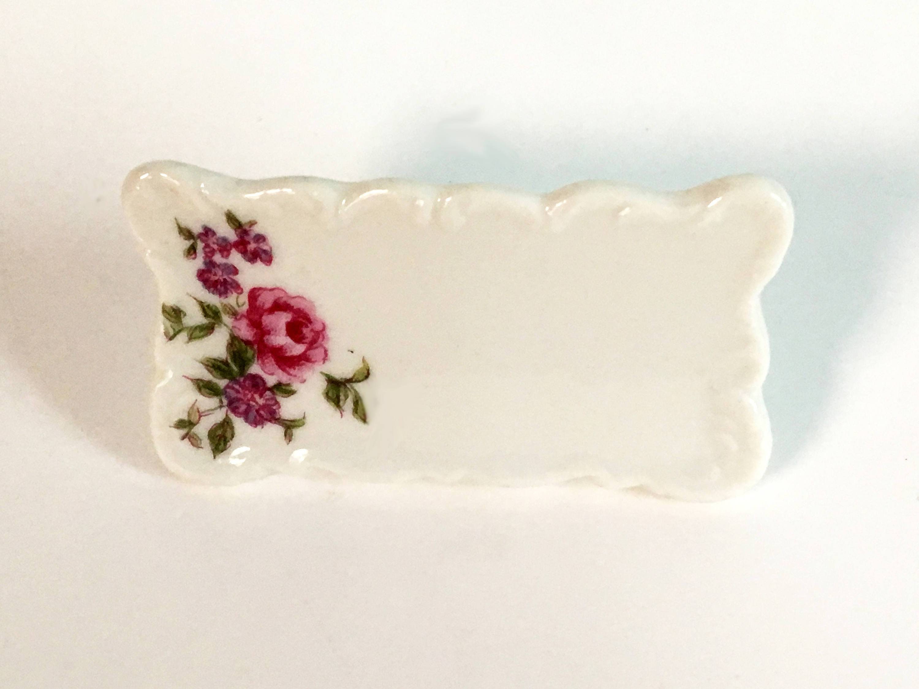 Vintage Ceramic Placecard Holders Set of 6 Place Card Holders Pink