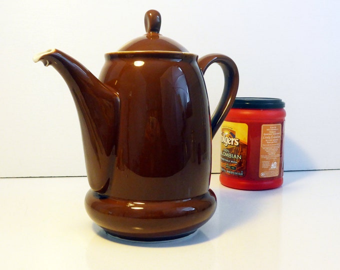 Vintage Rosenthal Coffee Pot Kronach Bavaria - Large Cocoa Brown Lidded Coffee Pot w/ White Interior - Mid century Rosenthal Coffee Pot