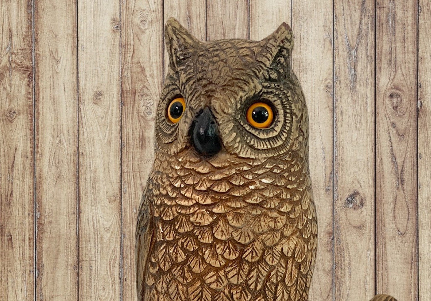 Vintage Owl Statue Bird Brown Mid Century Home Library Animal Nature