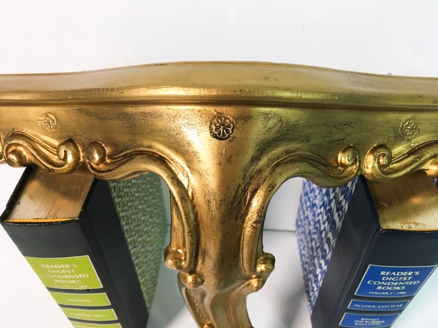 Vintage Gold Mid Century Shelf Shabby Chic Gold Ornate Shelf