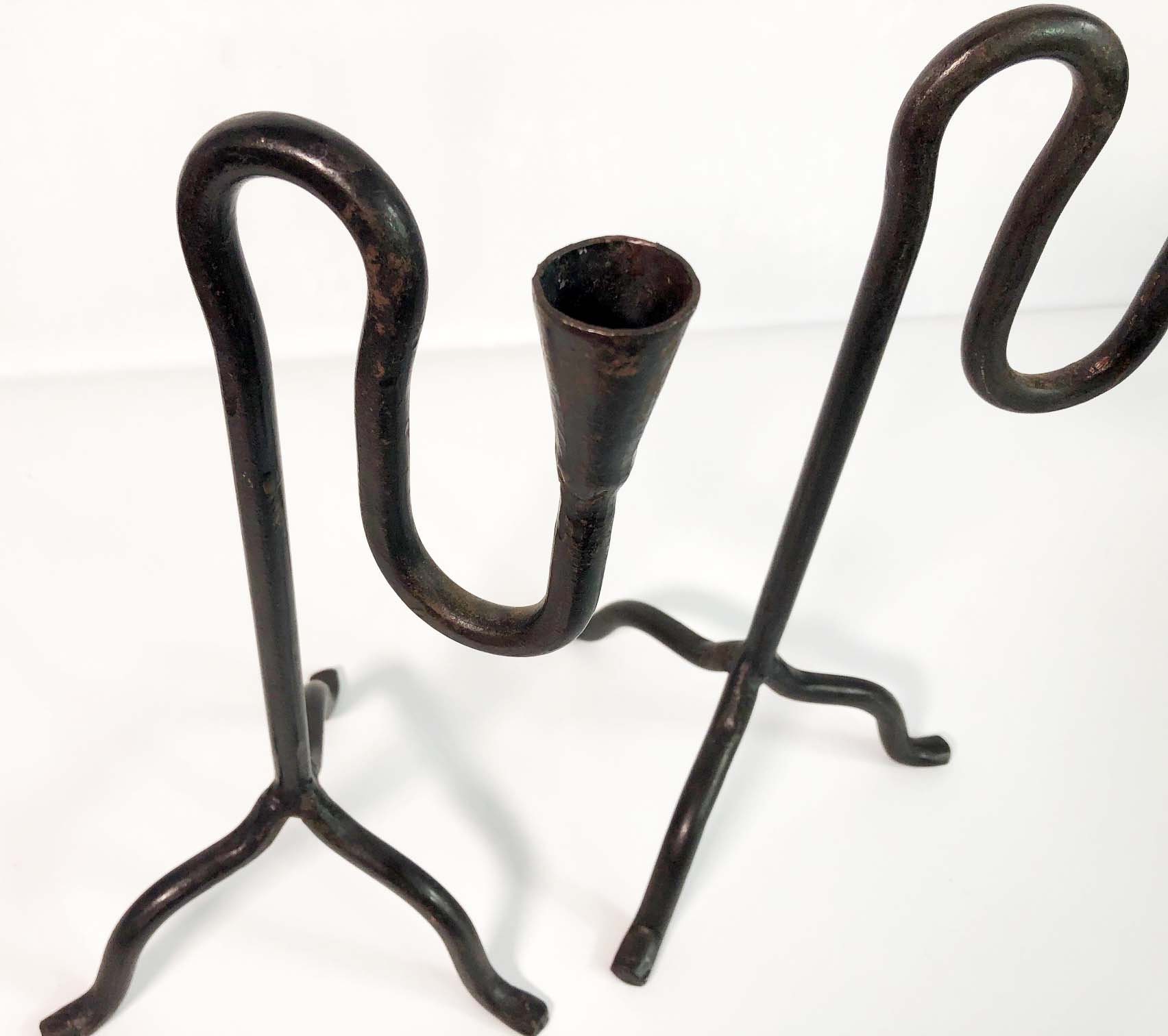 Vintage Tall Cast Iron Candle Holders Modern Design Candlestick