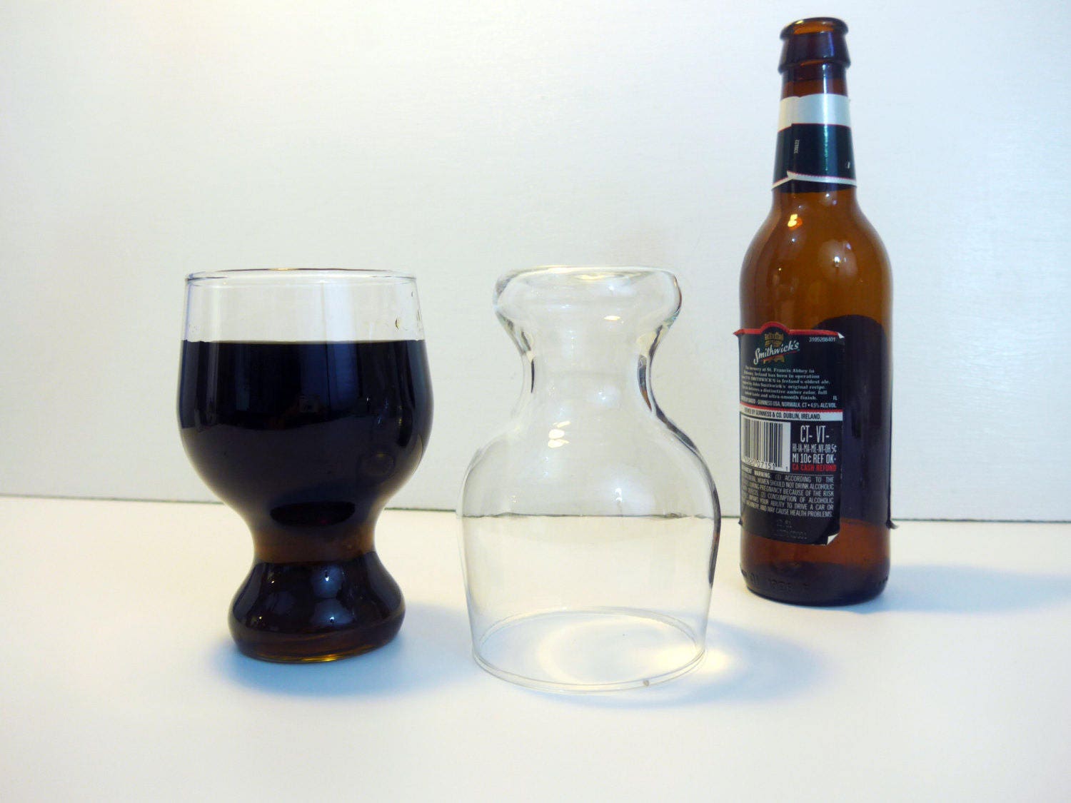 Set of 4 Vintage Federal Glass Beer Glasses Retro Steiners Clear 16