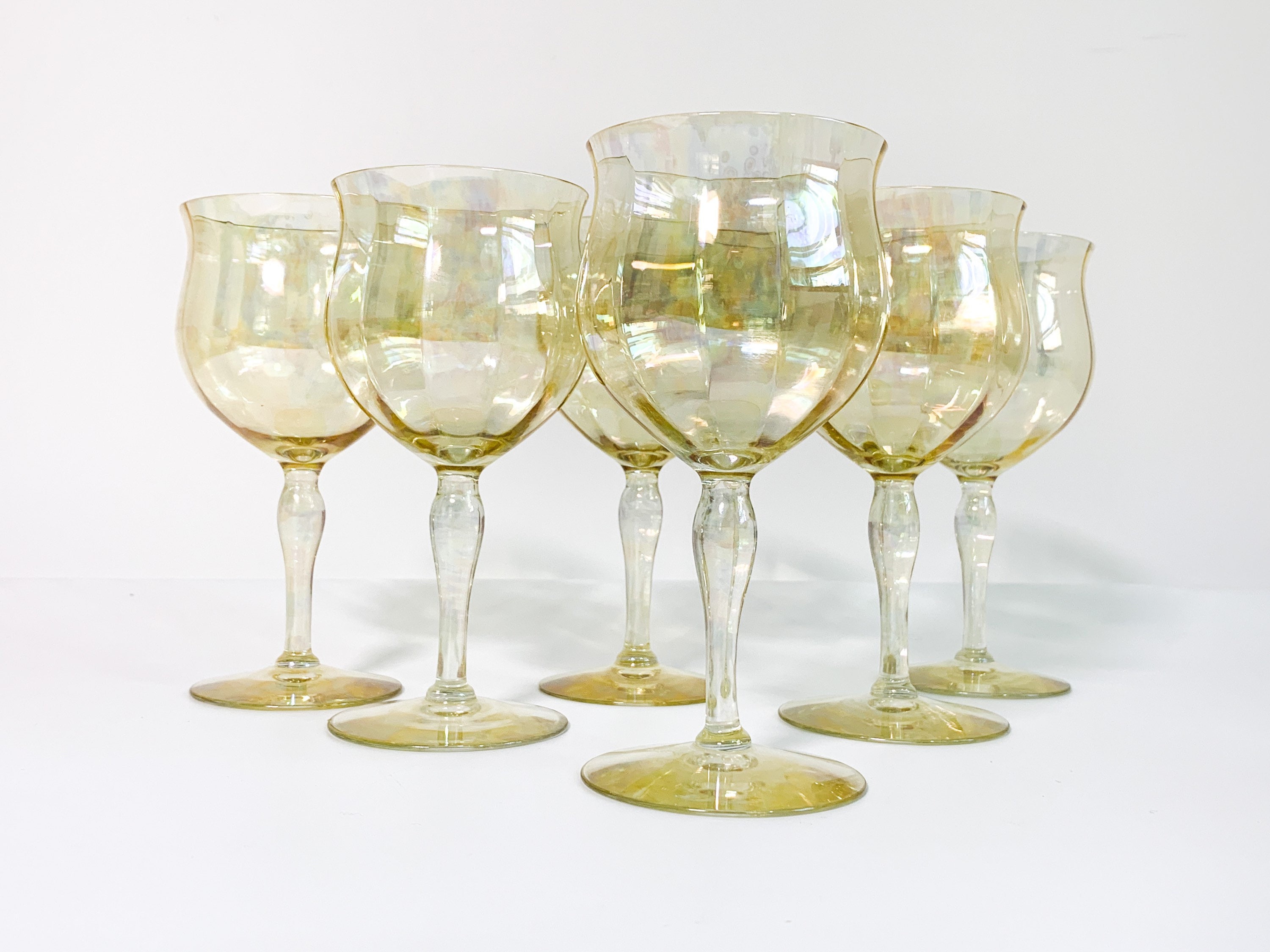 Set of 6 Light Peach Pantone Color Wine Glasses
