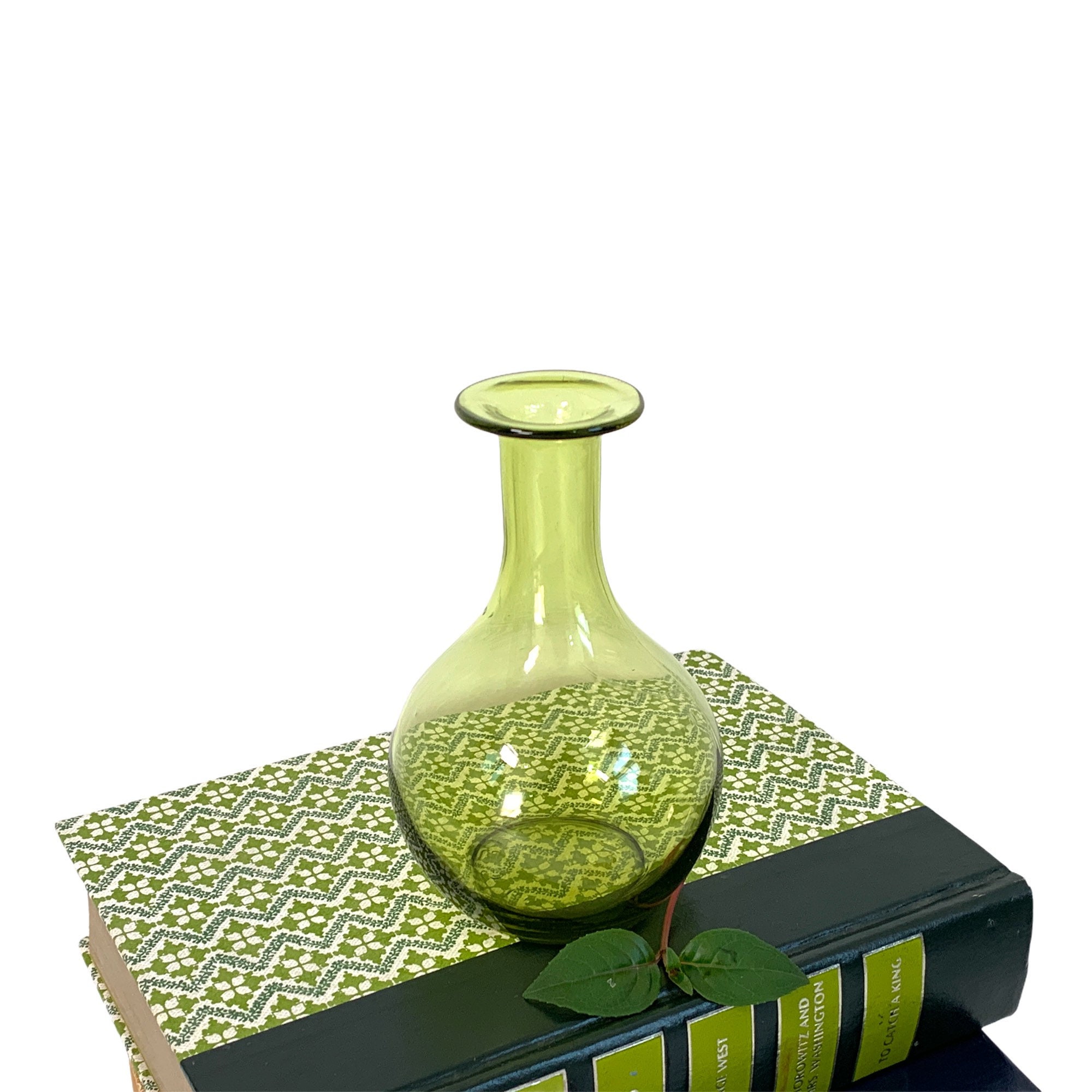 Vintage Green Jamestown Bottle Dated 1957 Reto Mid century Home Decor