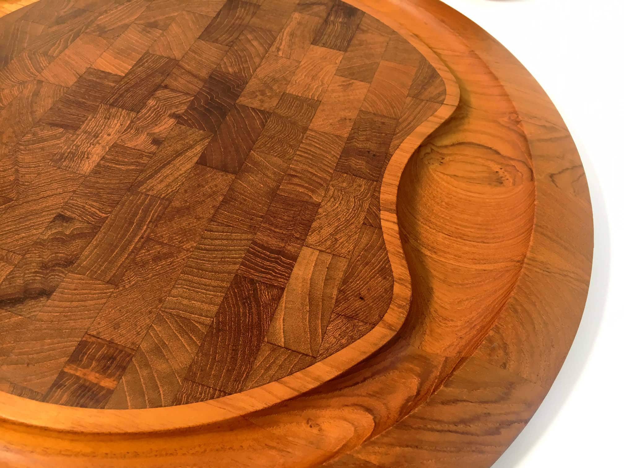 Vintage Dansk Danish Modern Cutting Board Large Round Mid Century