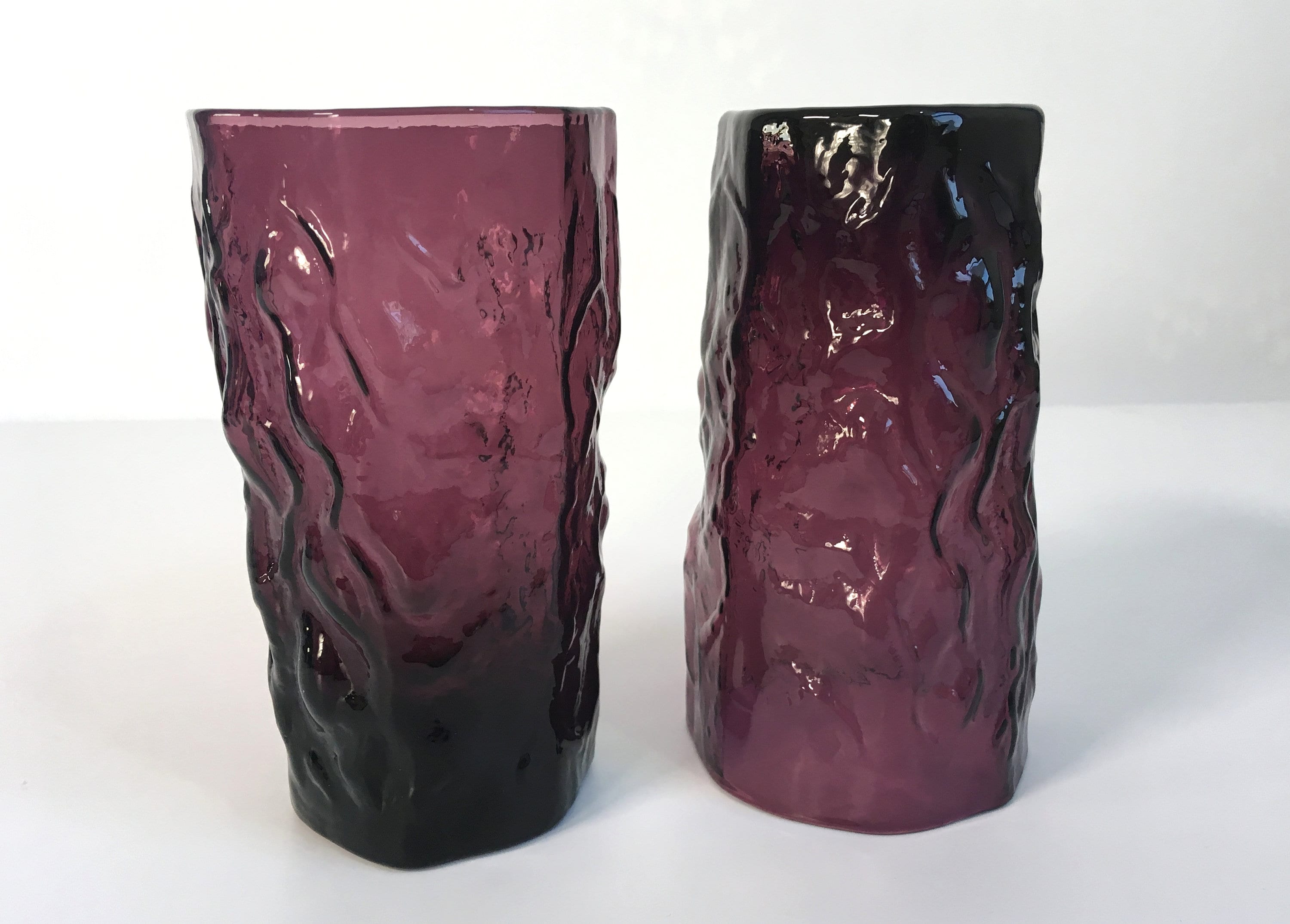 4 Vintage Driftwood Plum by Seneca Purple Flat Iced Tea Glasses Mid