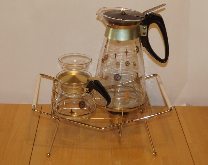 Vintage Atomic Pyrex Coffee Pot Creamer and Sugar Set With Etsy