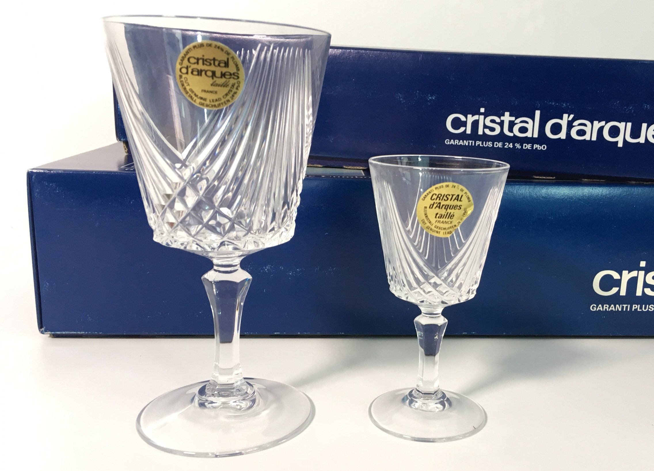 Vintage Cristal D'arques Black Box Chantilly 6 Crystal -  Denmark