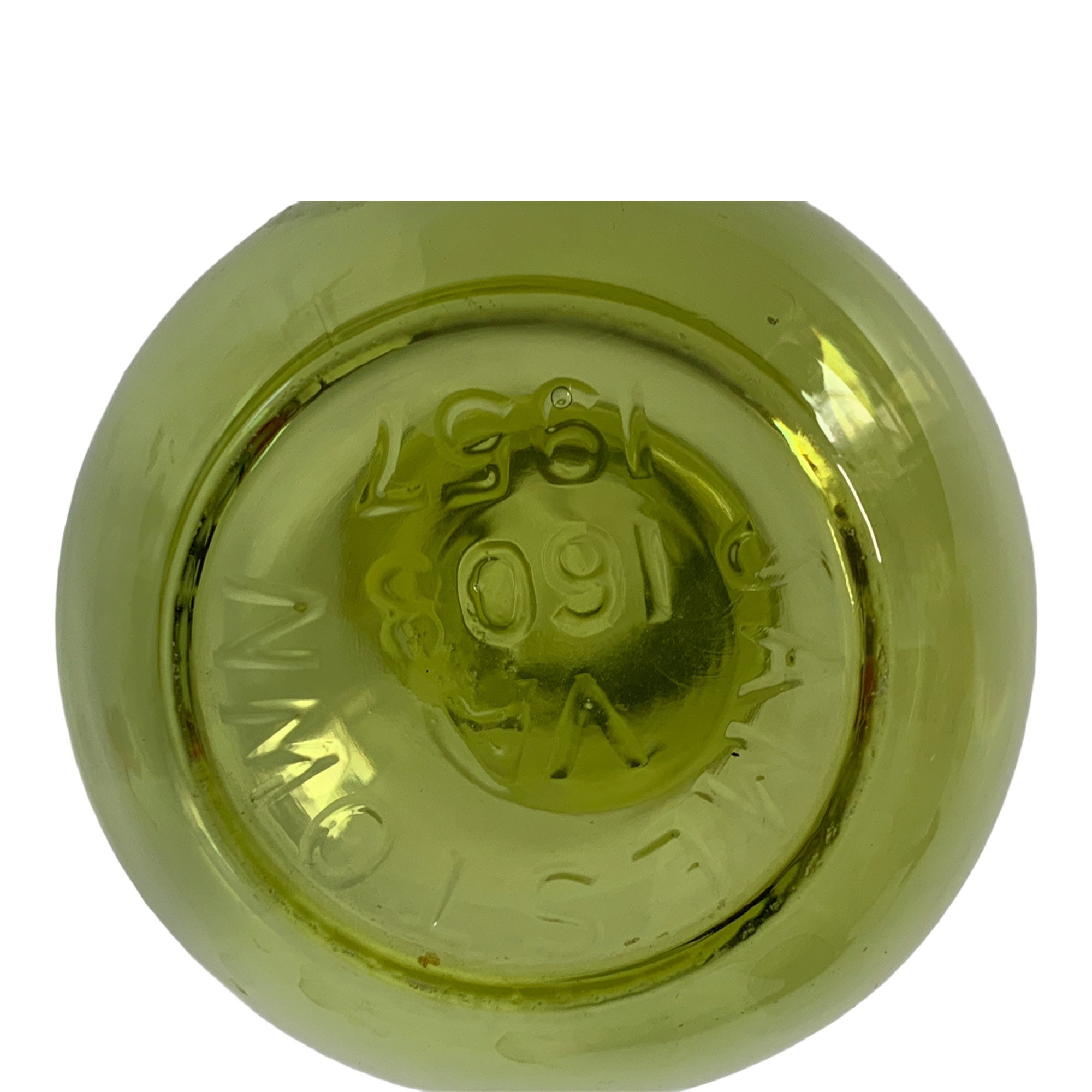 Vintage Green Jamestown Bottle Dated 1957 Reto Mid century Home Decor