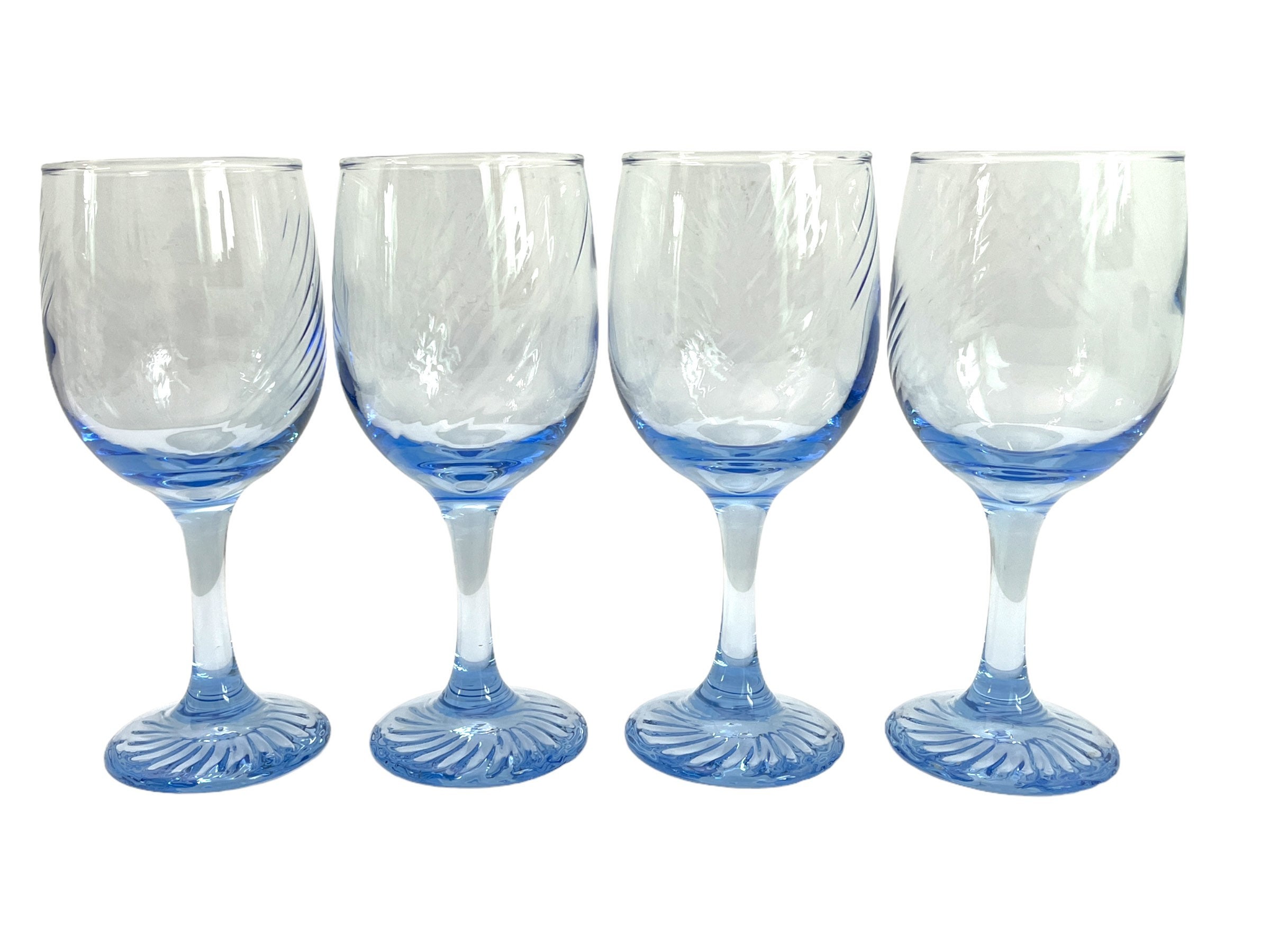 2000s Vertri Cobalt Blue Stemless Wine Glasses - Set of 4