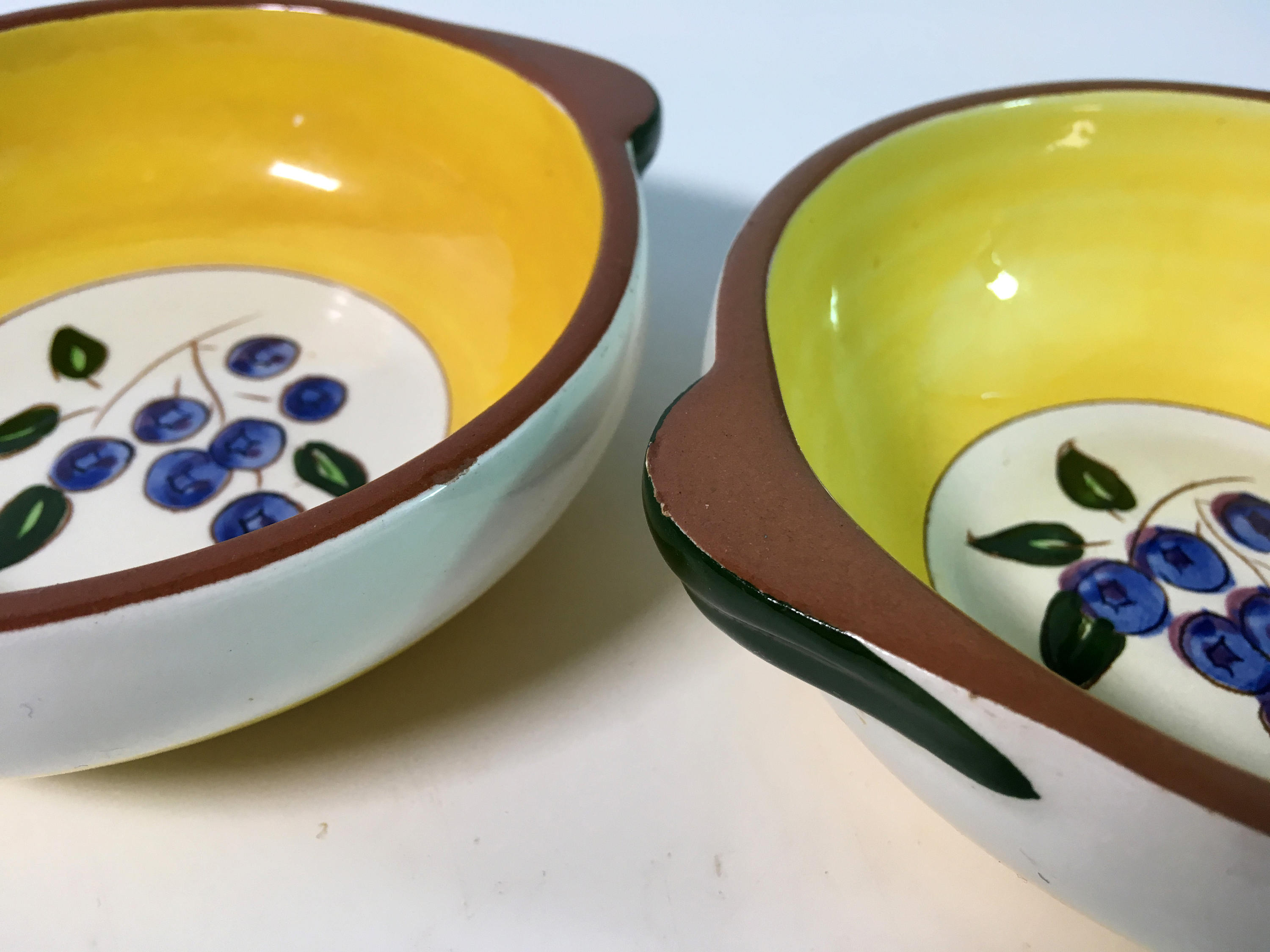 2 Vintage Lugged Soup Bowl in Blueberry Stangl Retro Small Bowl w