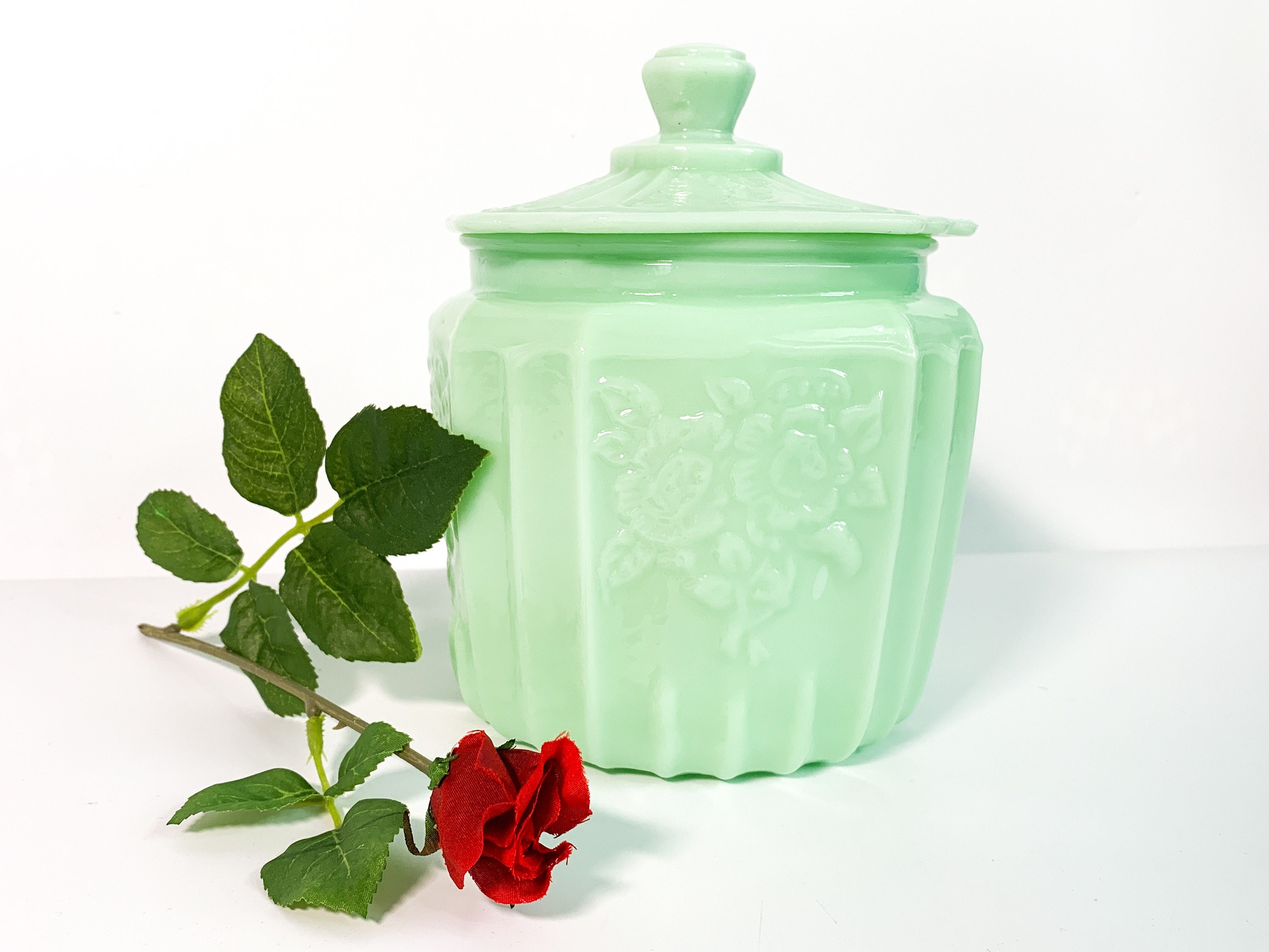 Vintage Mayfair by Anchor Hocking Jadeite Light Green Milk Glass Cookie