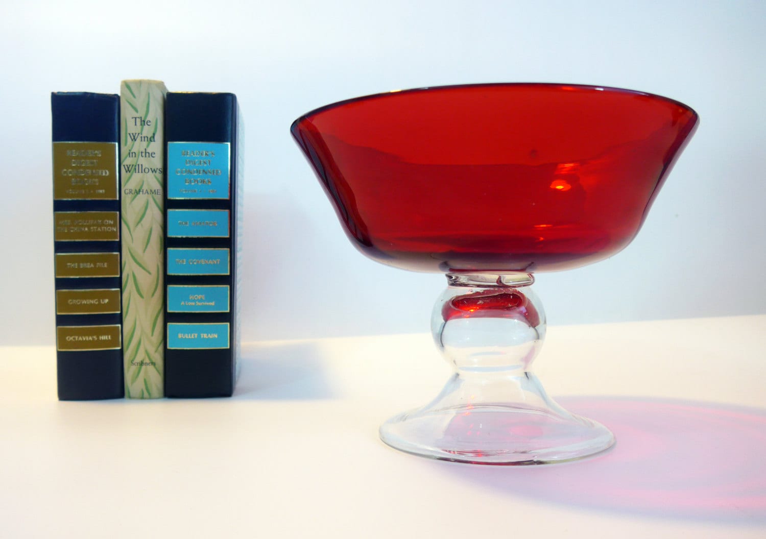 Vintage Ruby Red Glass Mixing Decor Bowl