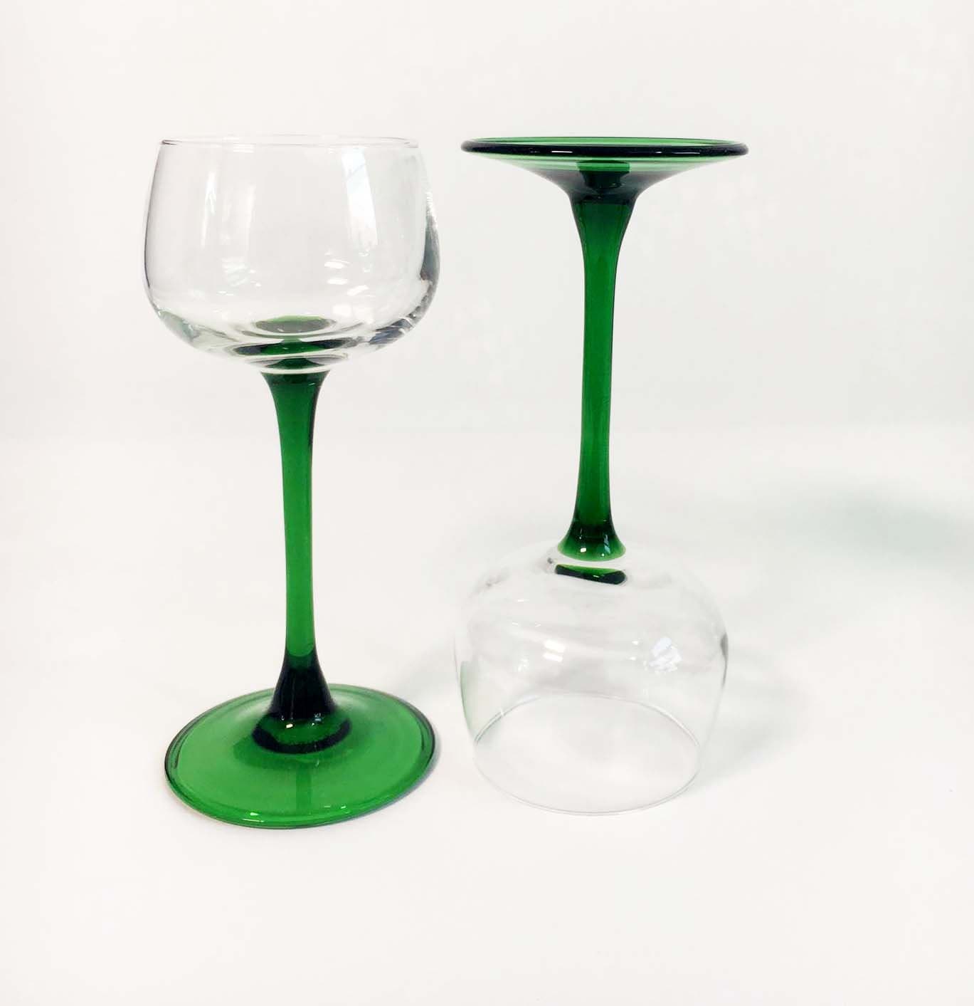 Vintage Green Stemmed Wine Glasses, Set of 4 at 1stDibs  vintage green stem  wine glasses, vintage wine glasses with green stems, wine glass green stem