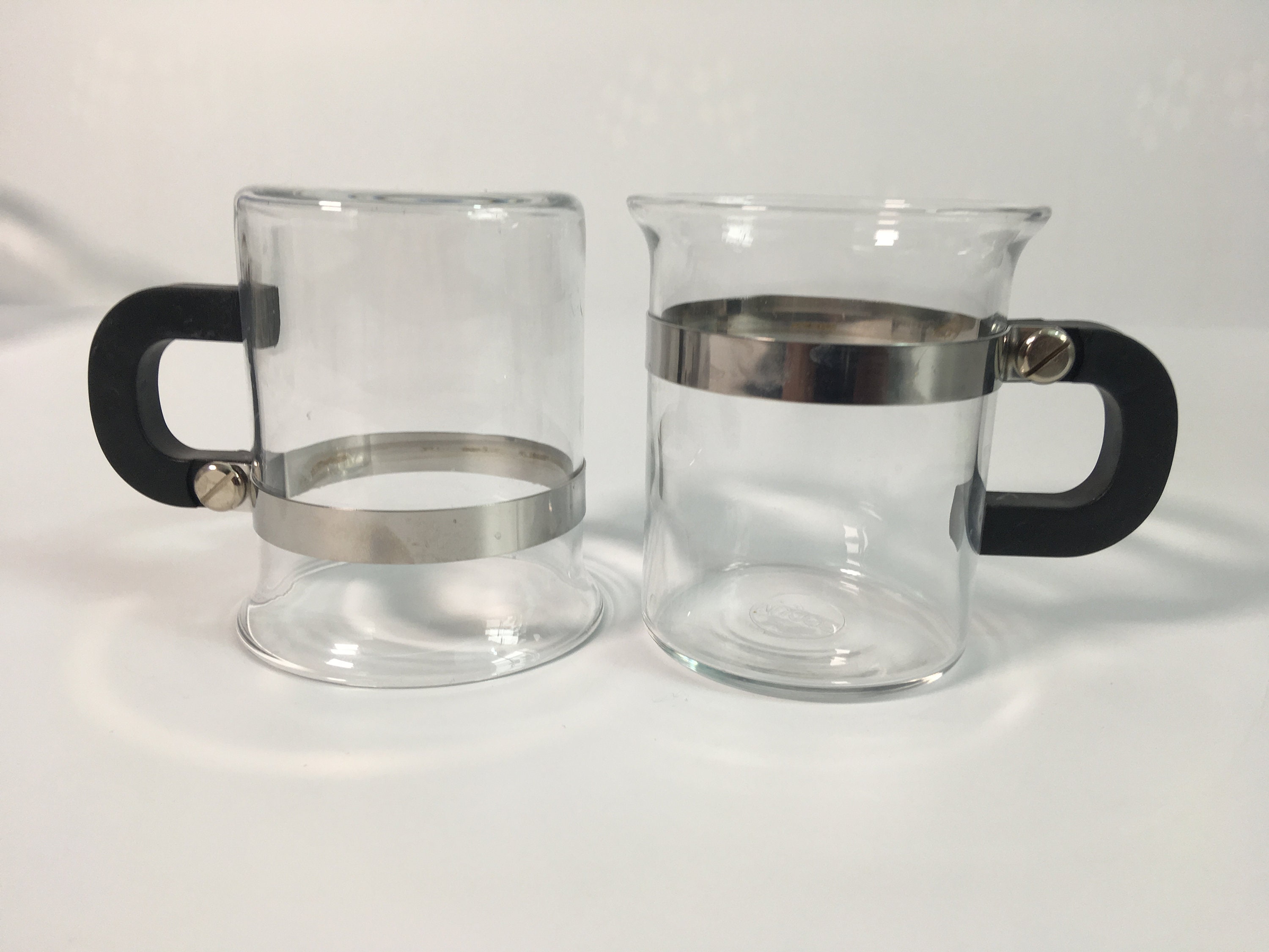Vintage Pair Bodum Bistro Glass Mugs 2 Glass Tea or