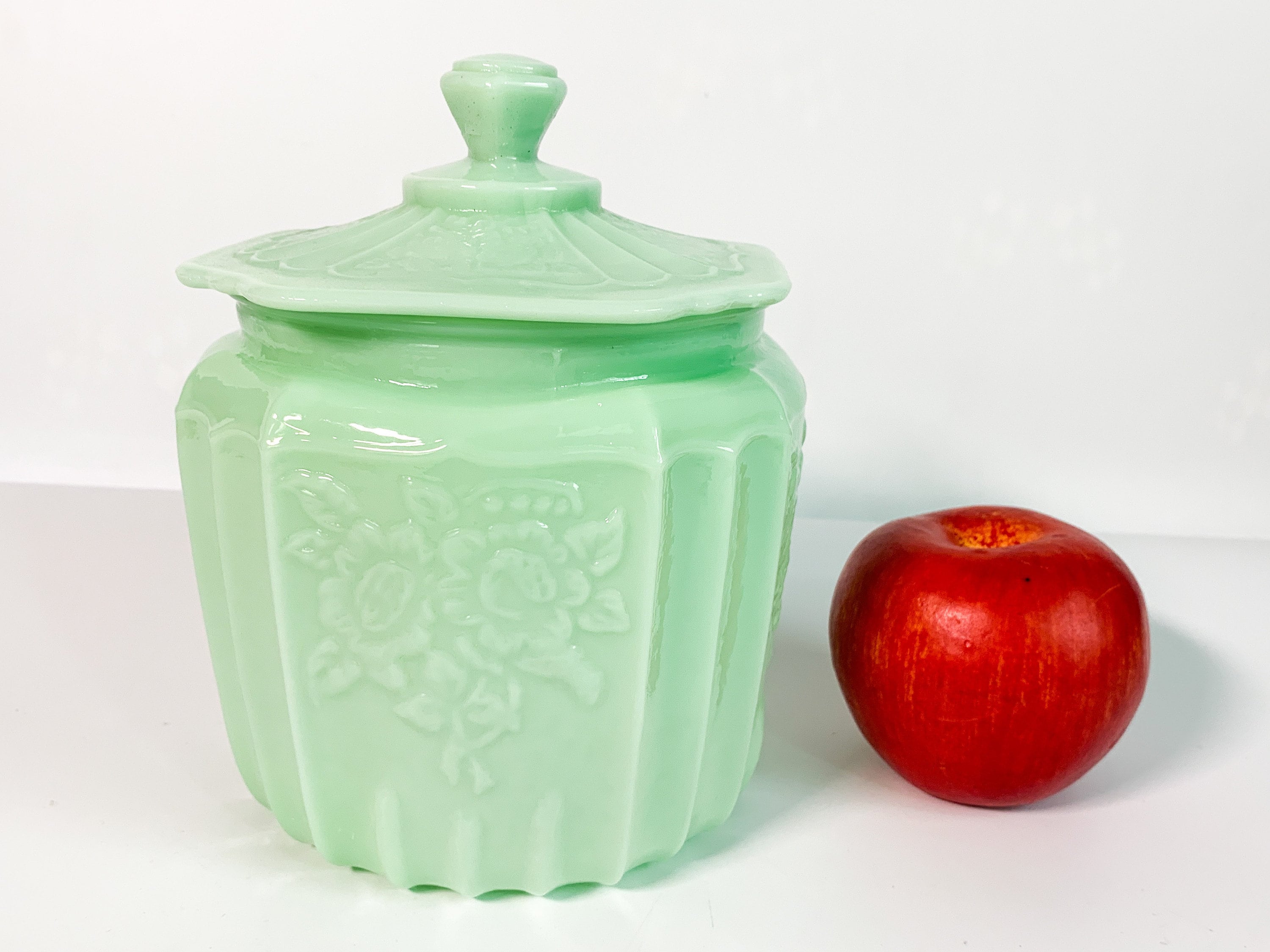 Vintage Mayfair by Anchor Hocking Jadeite Light Green Milk Glass Cookie