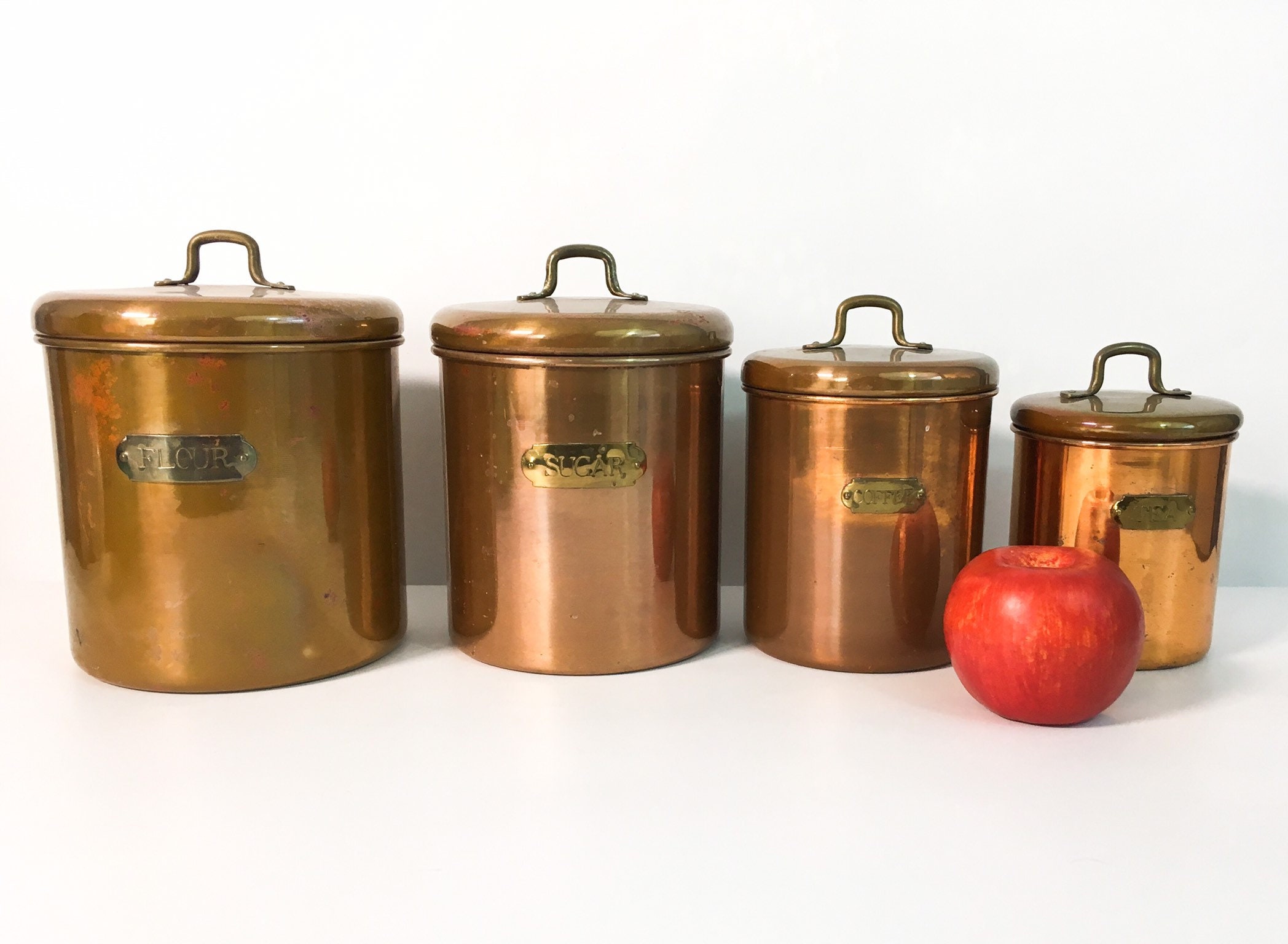 Vintage Unused Confetti Kitchen Canisters Set of 4 Flour Sugar Coffee Tea  Tucker Housewares, 80s Retro Nesting Kitchen Canister Set 