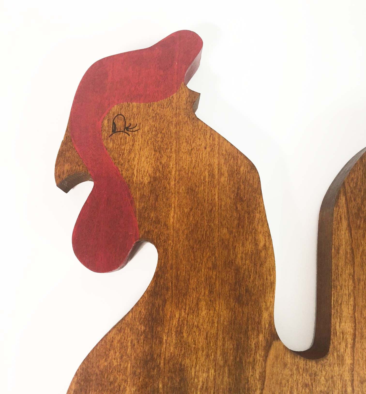 Vintage Wood Rooster Chicken Wall Hanging Home Decor Wood Shabby or