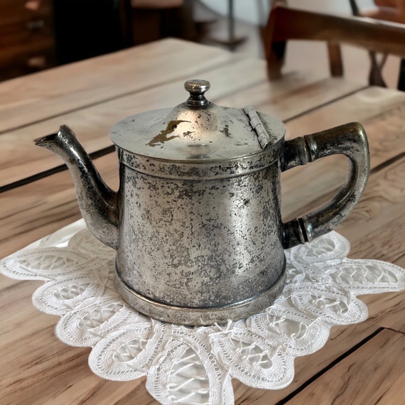 Antique Shabby Chic Silver Plate Small Creamer Pitcher W/ Handle