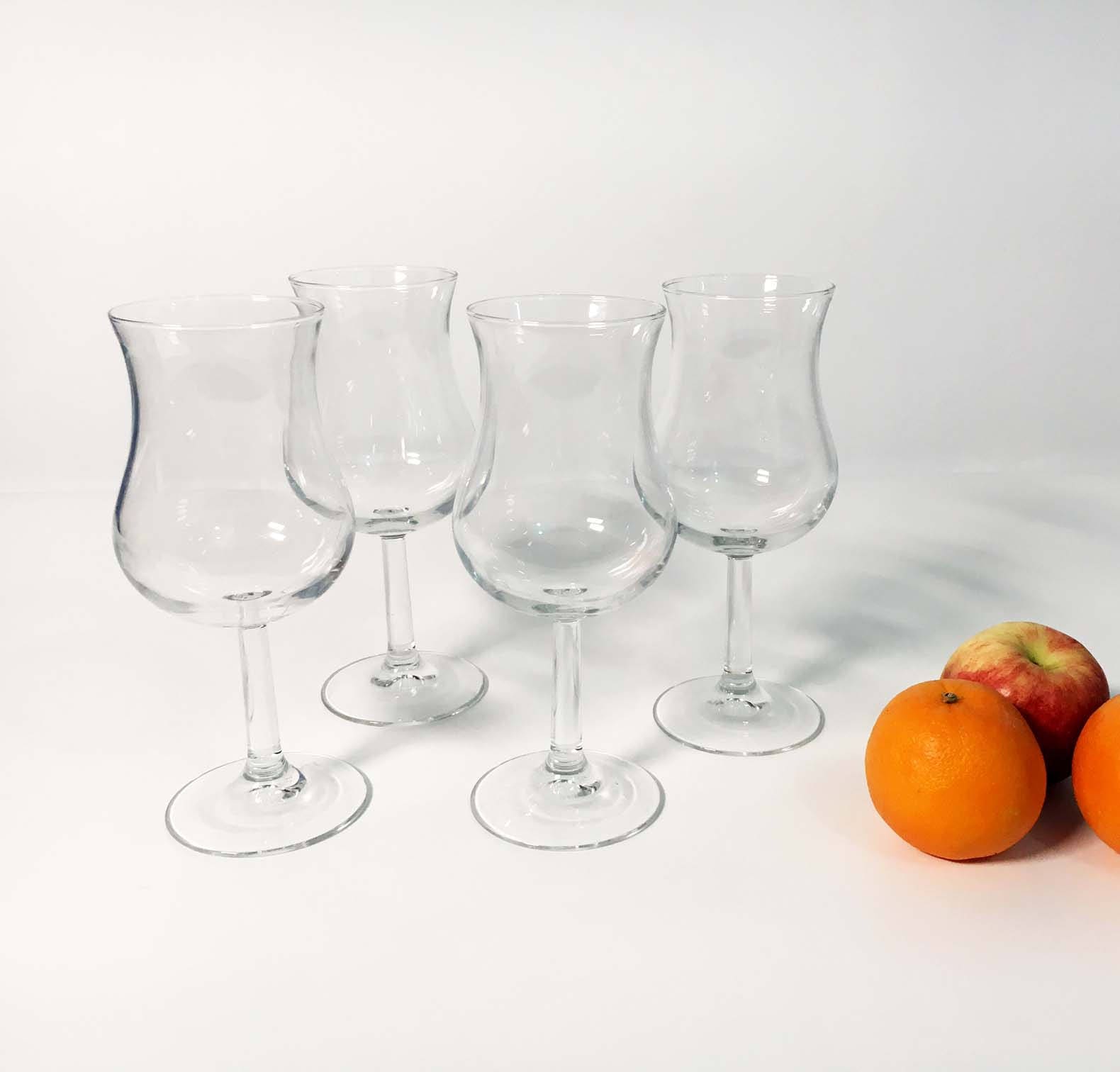 Vintage Set of 4 Luminarc France Stemmed Wine Glasses / All Purpose